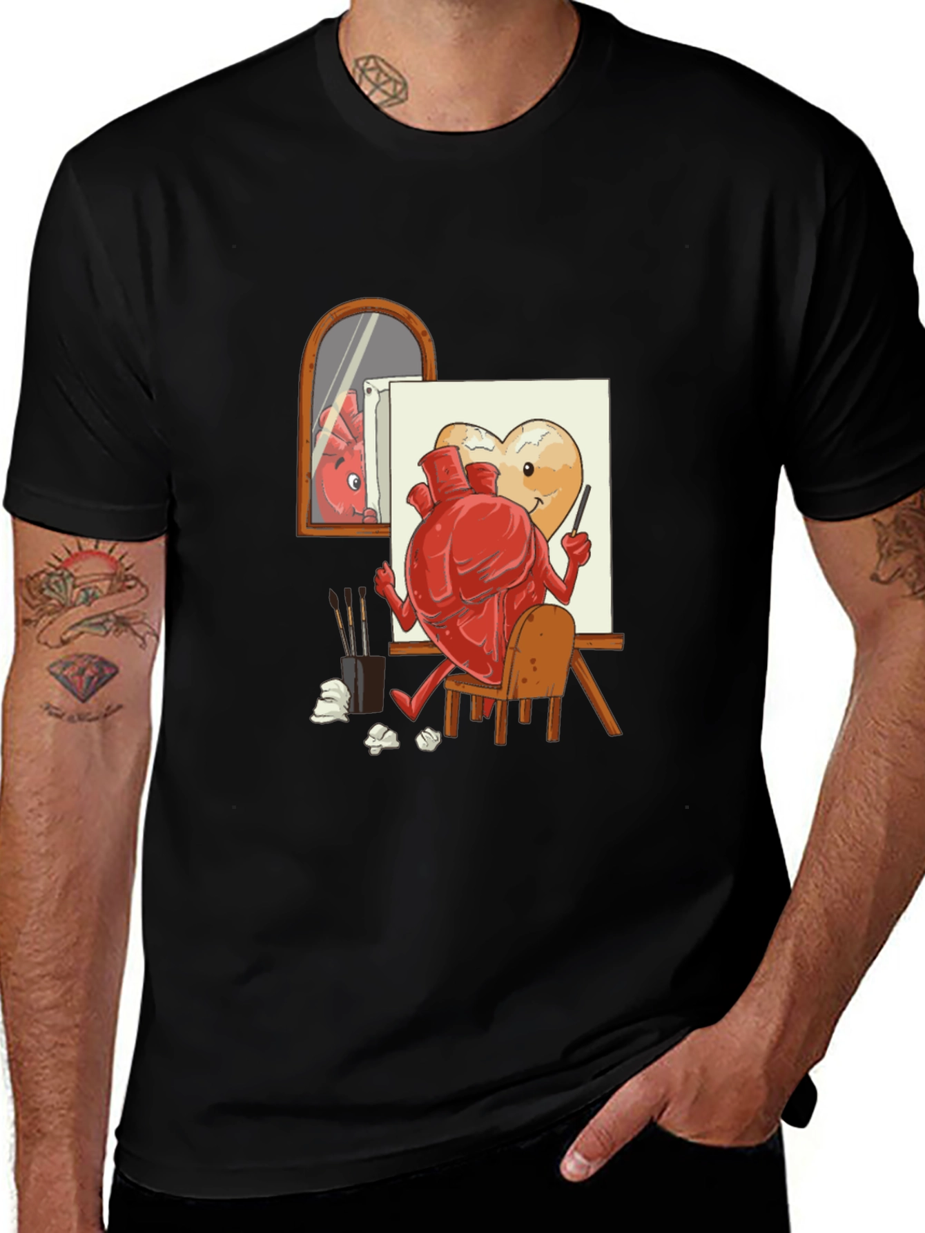 Variant 6 of Artsy Heart Black T-Shirt