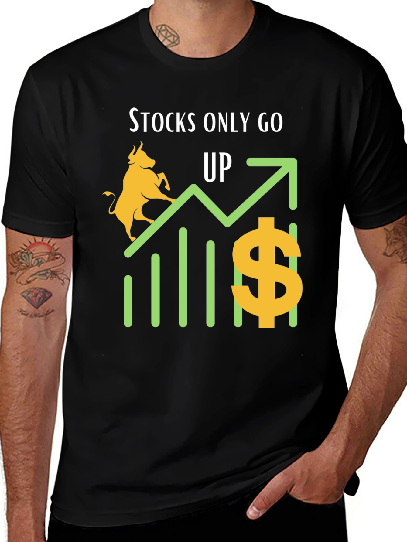 Stocks Only Go Up T-Shirt Bull Market Investment Tee