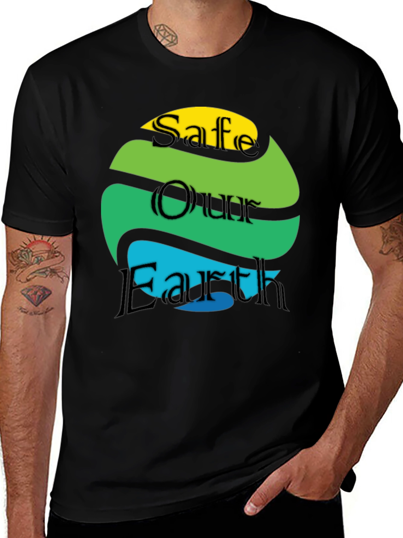 Variant 16 of Save Our Earth Graphic Tee - Black