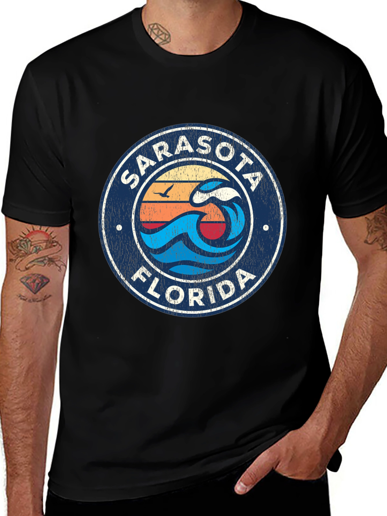 Sarasota Florida Wave Graphic T-Shirt