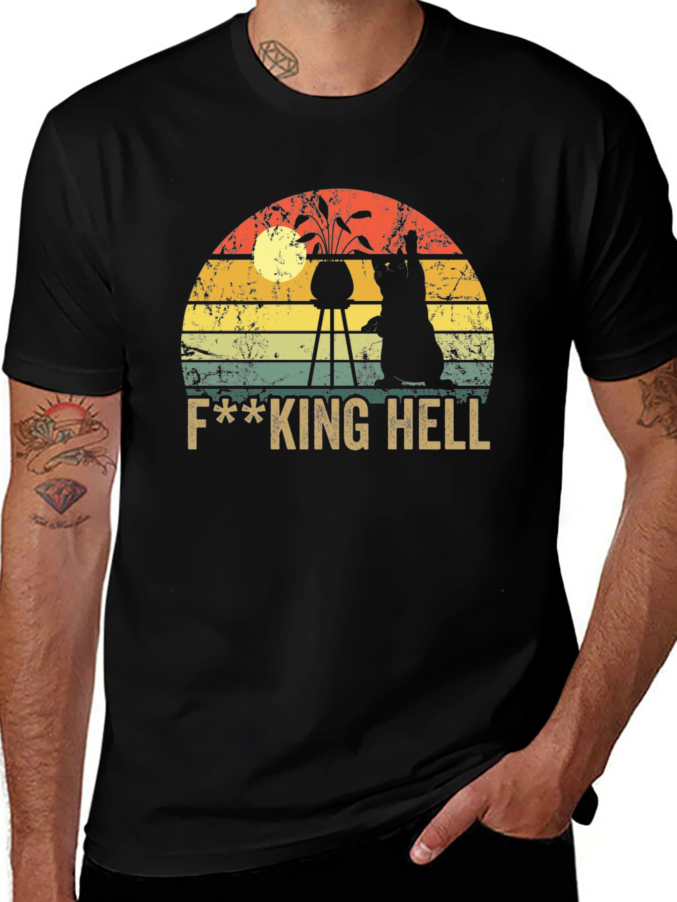 Variant 19 of F***ing Hell Cat Graphic T-Shirt