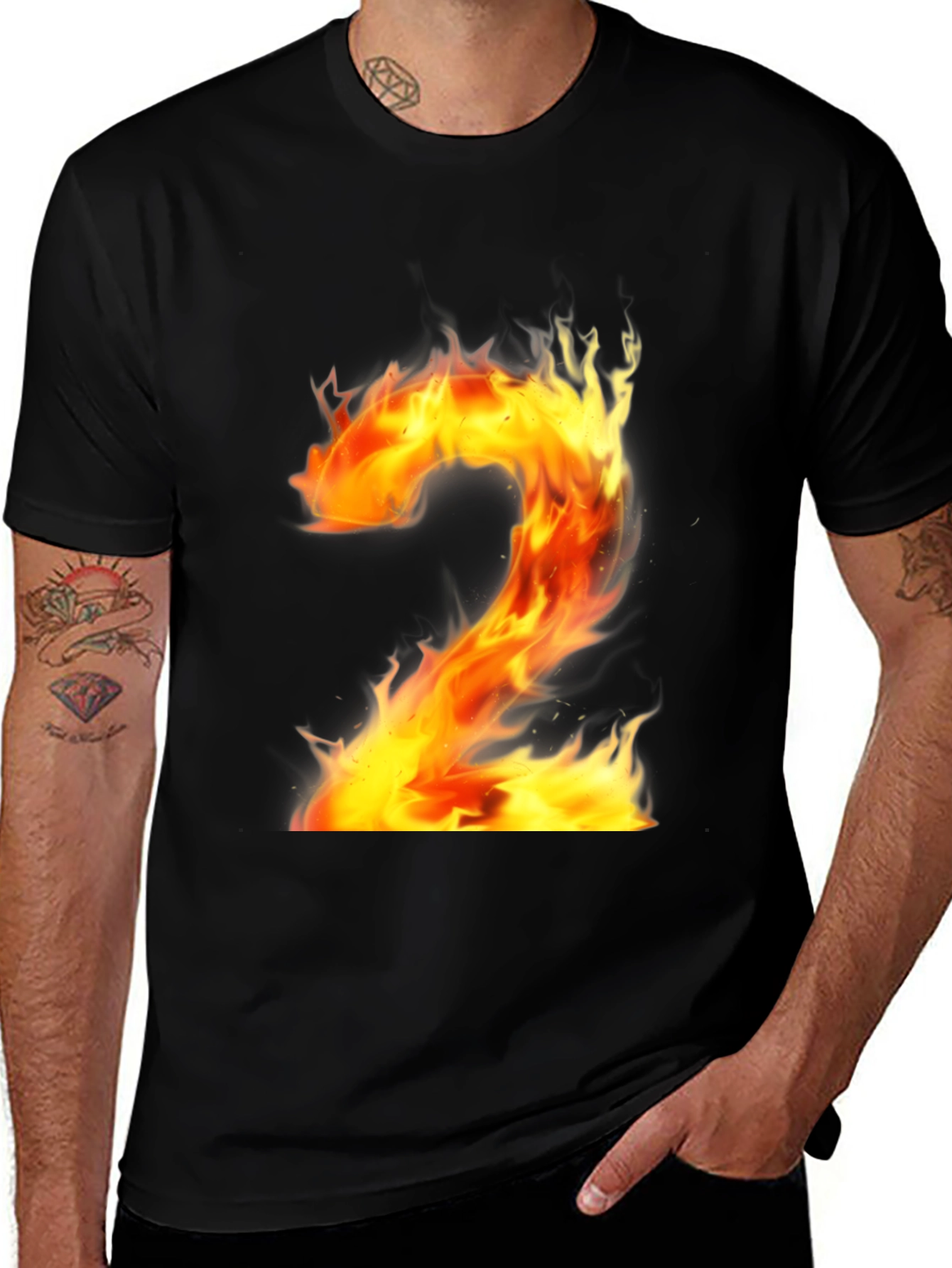Variant 30 of Fiery Number 2 Graphic Tee - Bold Statement Shirt