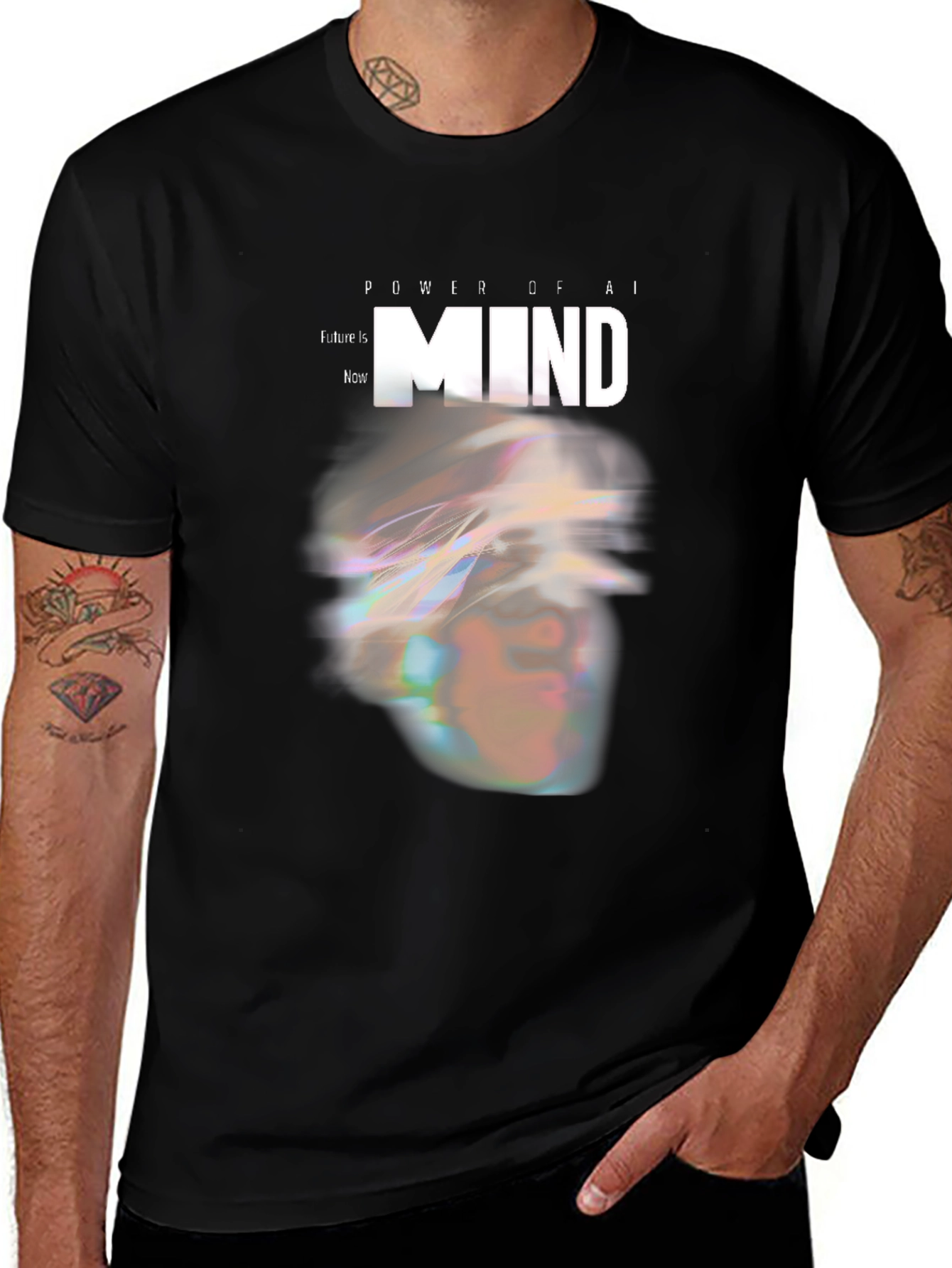 Variant 15 of AI Mind Power Graphic Tee - Modern Futuristic Design