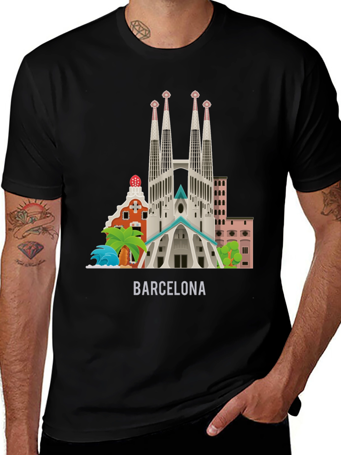 Barcelona Landmark Graphic Tee