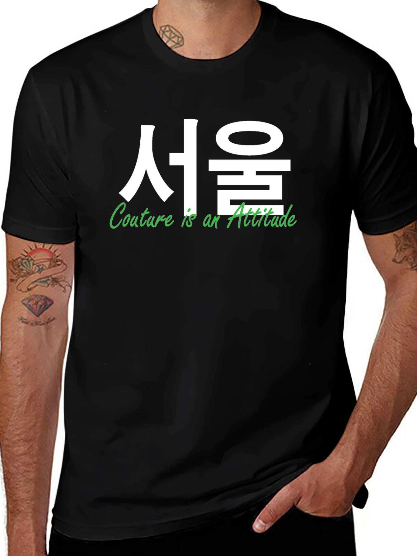 Variant 30 of Seoul Couture Attitude Graphic Tee - Stylish Menswear