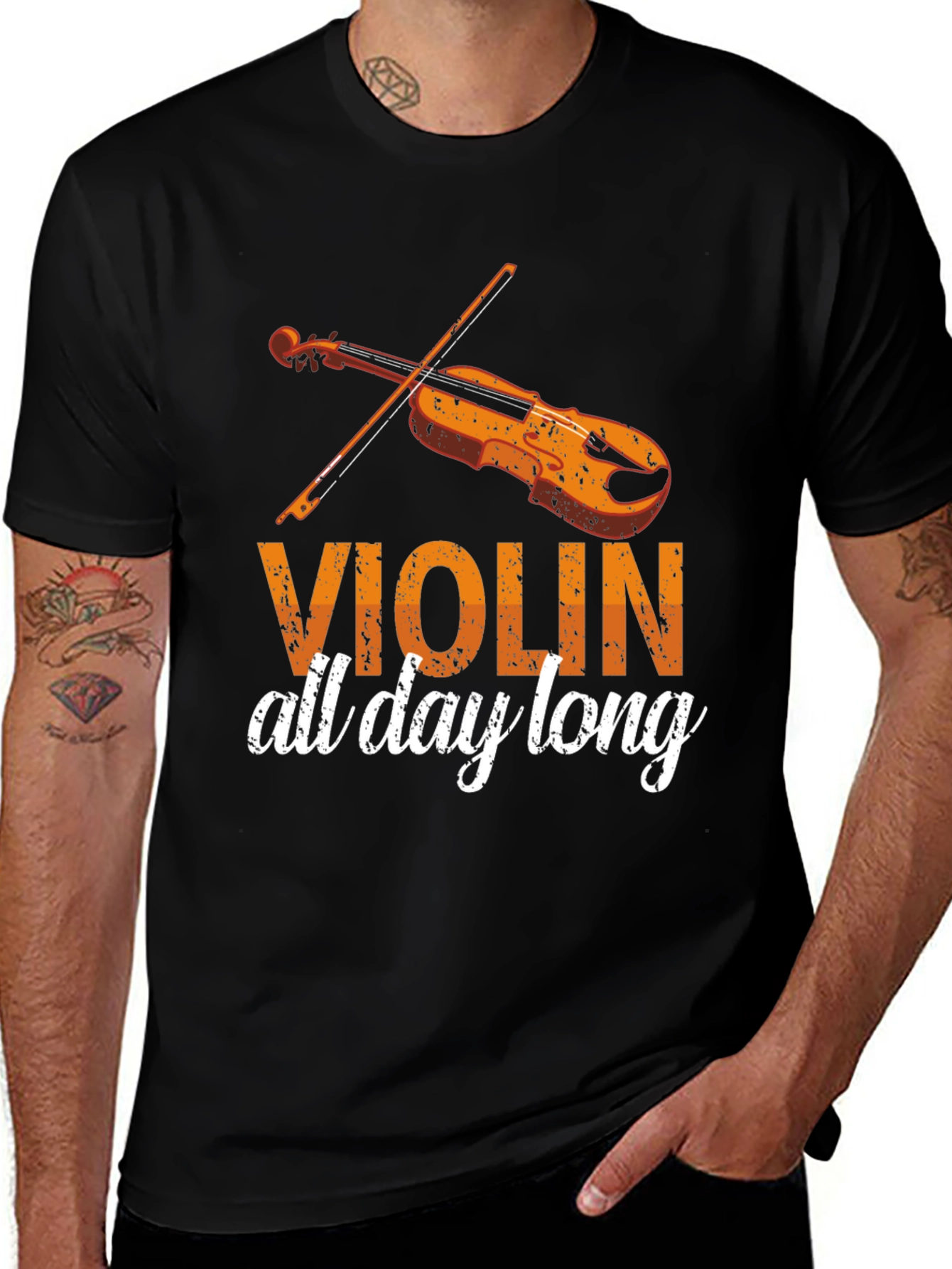 Variant 15 of Violin All Day Long Black Graphic Tee
