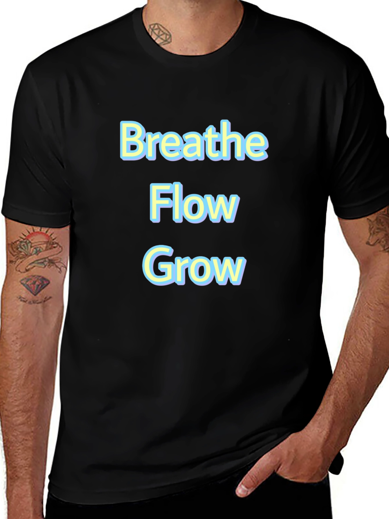 Breathe Flow Grow Graphic Tee - Black T-Shirt