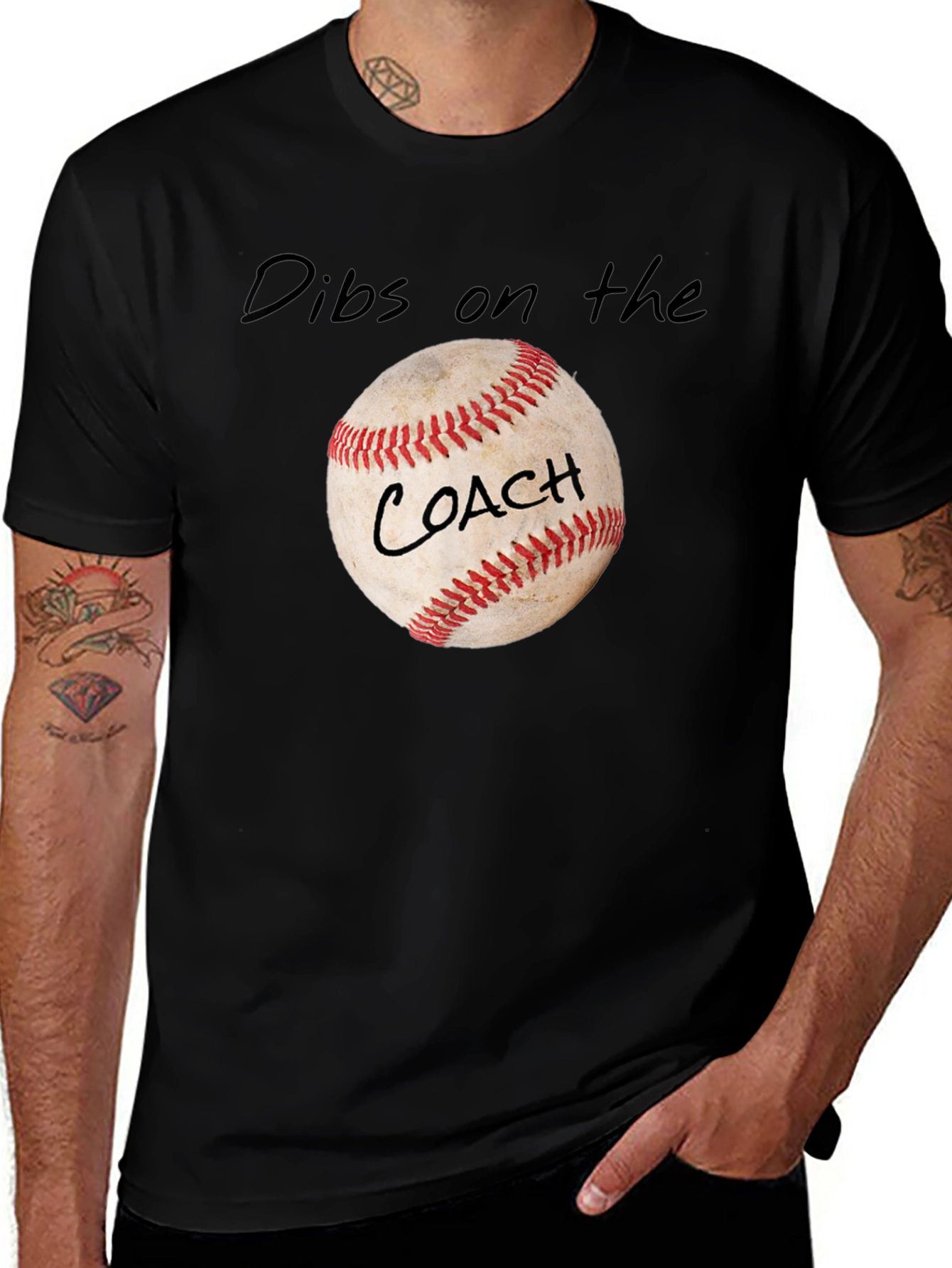 Variant 18 of Dibs on the Coach Baseball T-Shirt