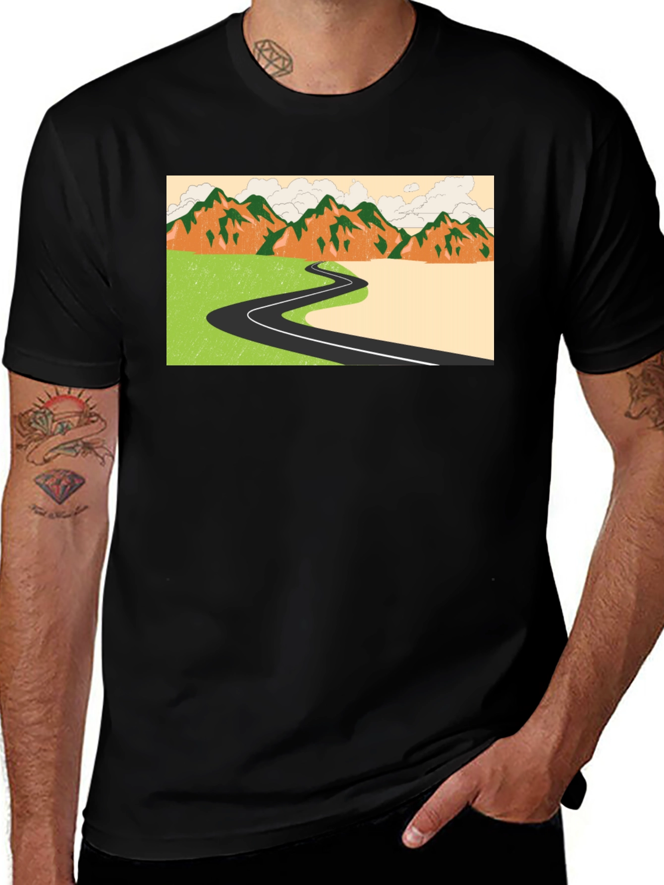 Variant 4 of Mountain Road Trip T-Shirt - Black