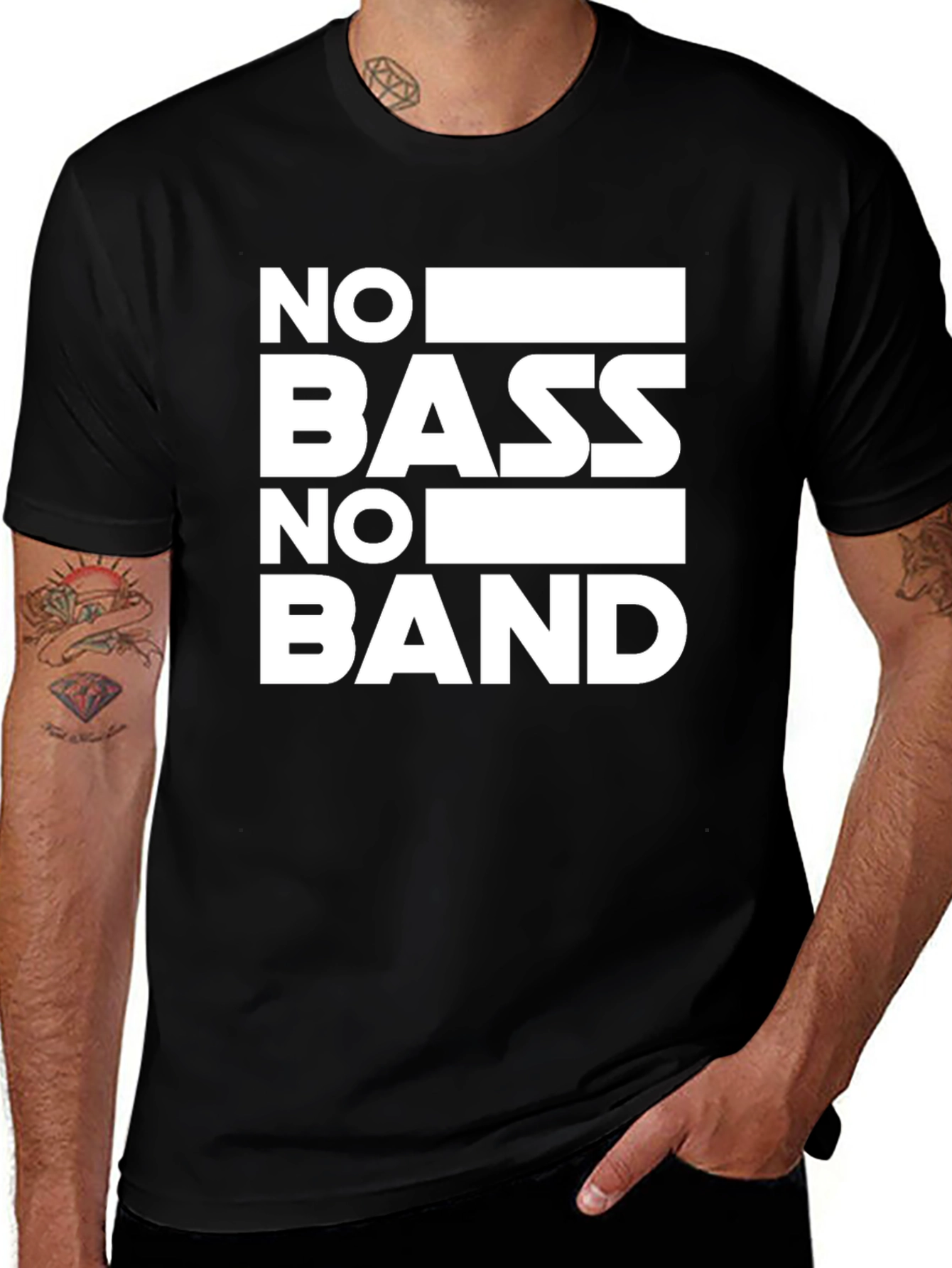 Variant 3 of No Bass No Band Black Graphic Tee