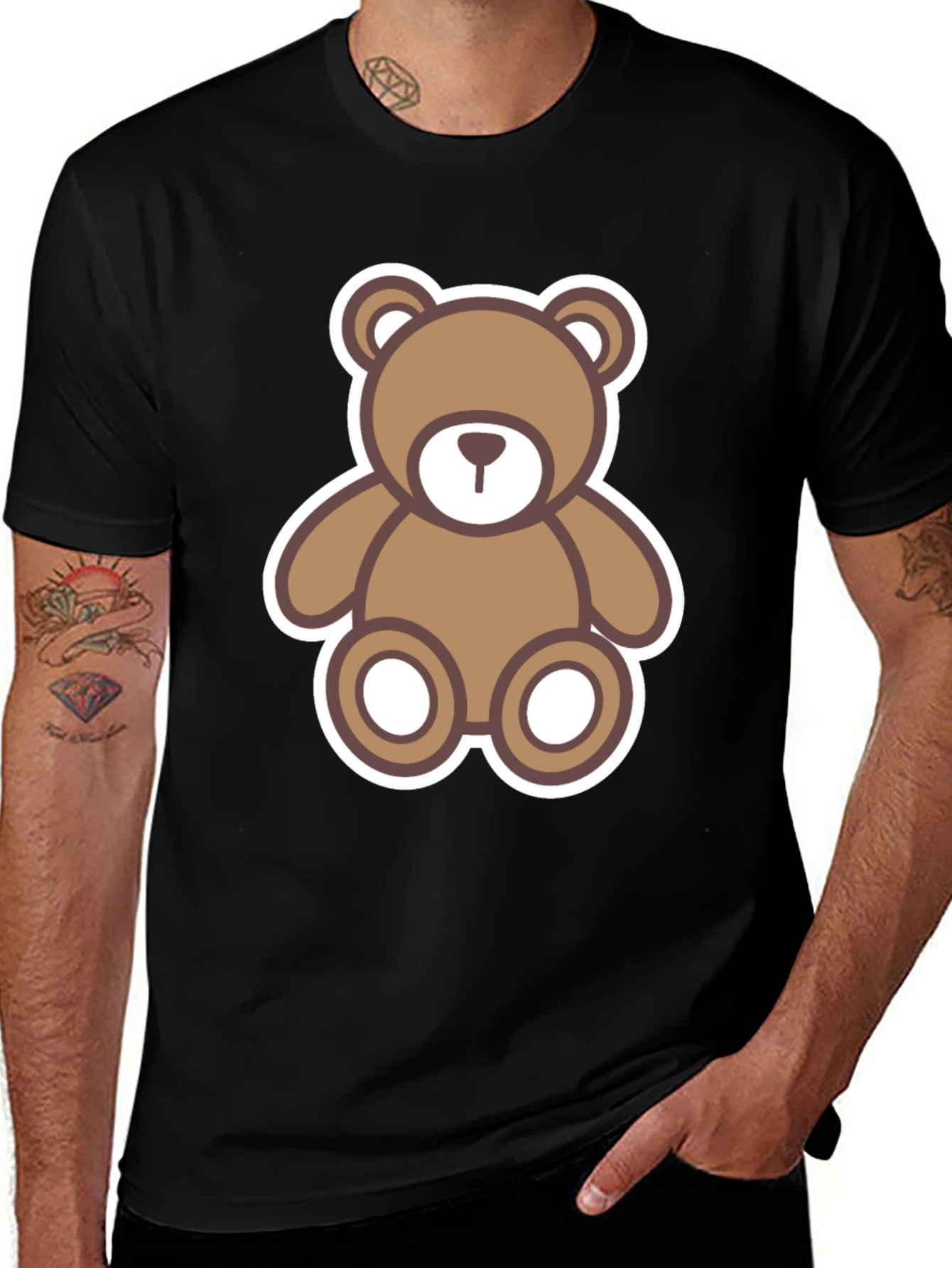 Variant 21 of Cute Bear Graphic Black T-Shirt