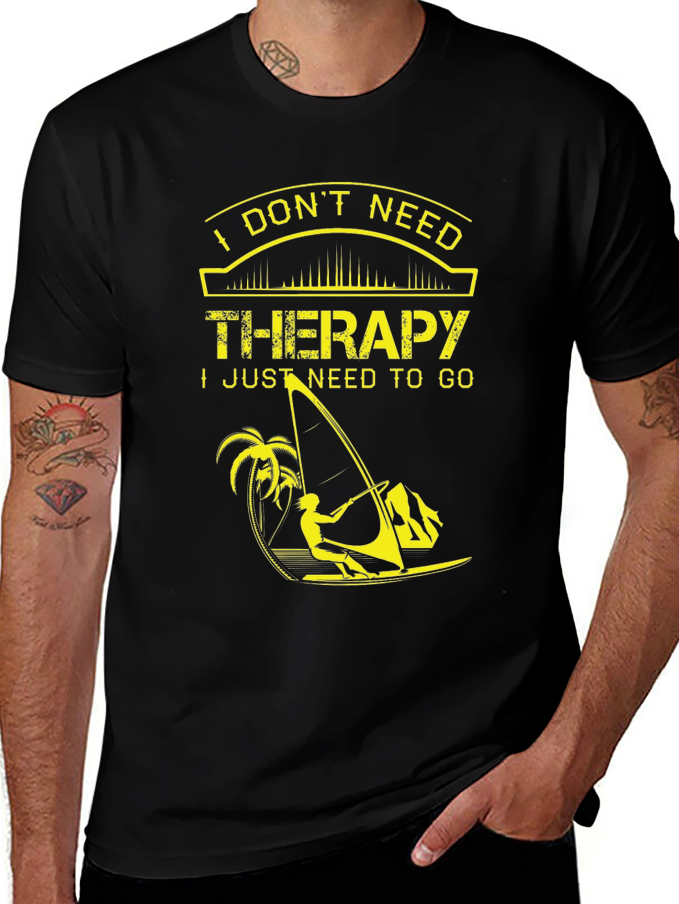 Variant 3 of I Don't Need Therapy T-Shirt - Windsurfing Design