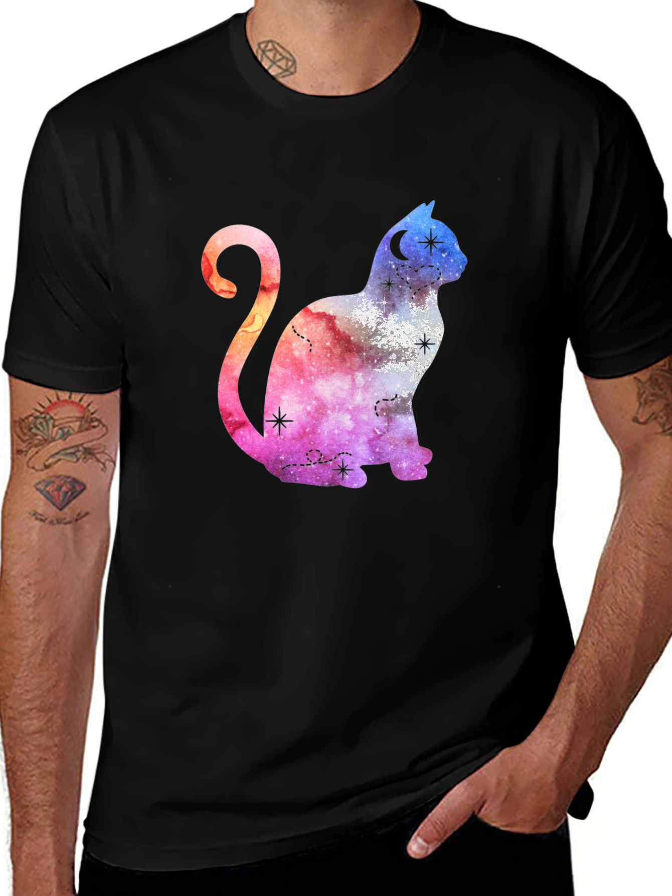 Variant 24 of Cosmic Cat T-Shirt - Galaxy Design