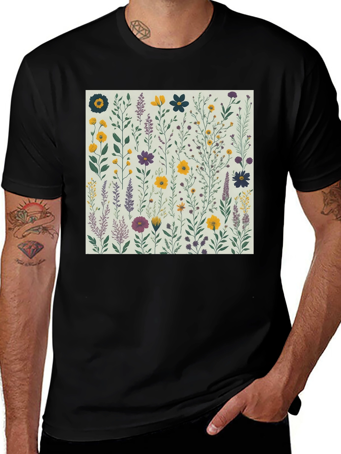 Variant 19 of Floral Print Crew Neck T-Shirt