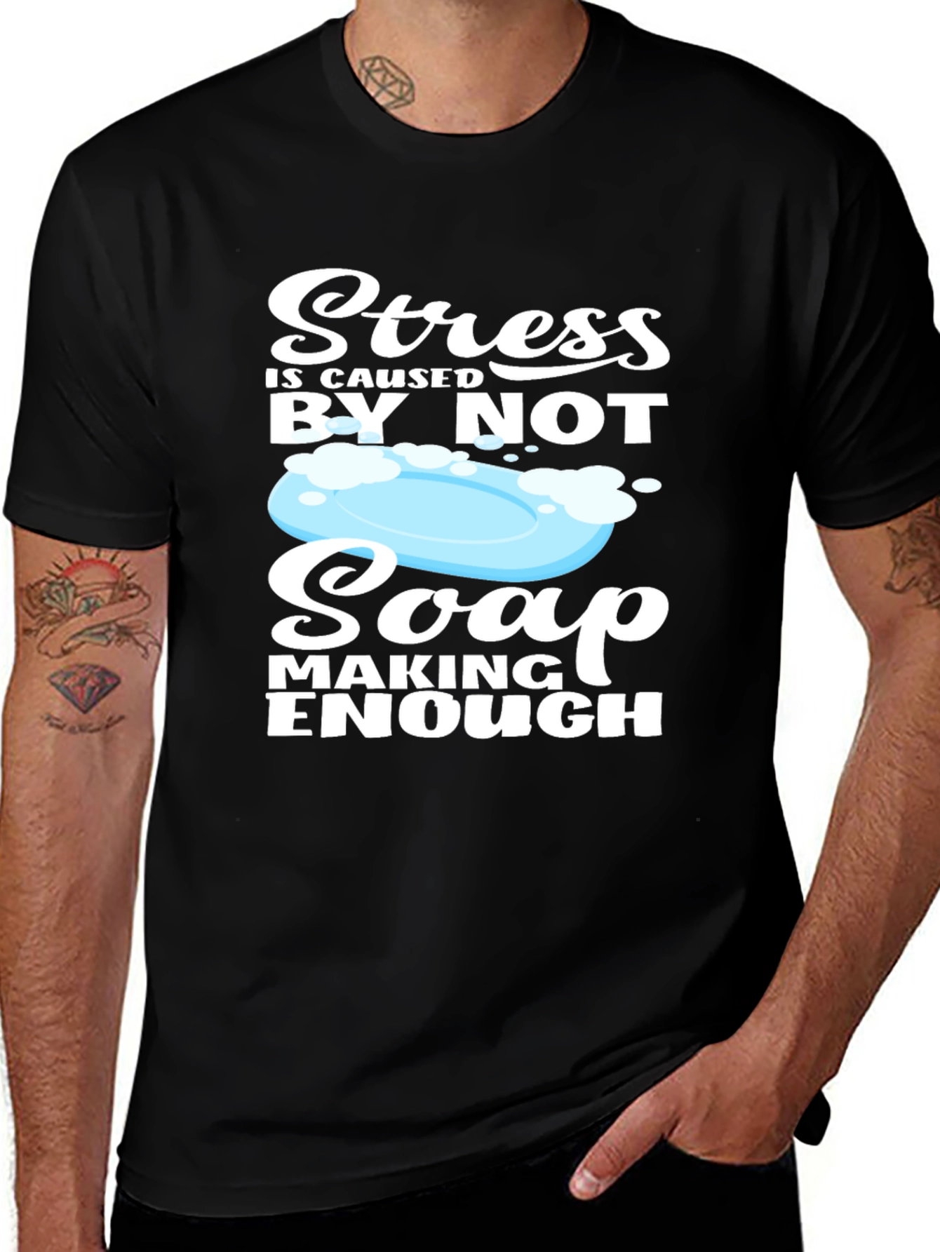 Variant 5 of Soap Making T-Shirt - Stress Relief Design