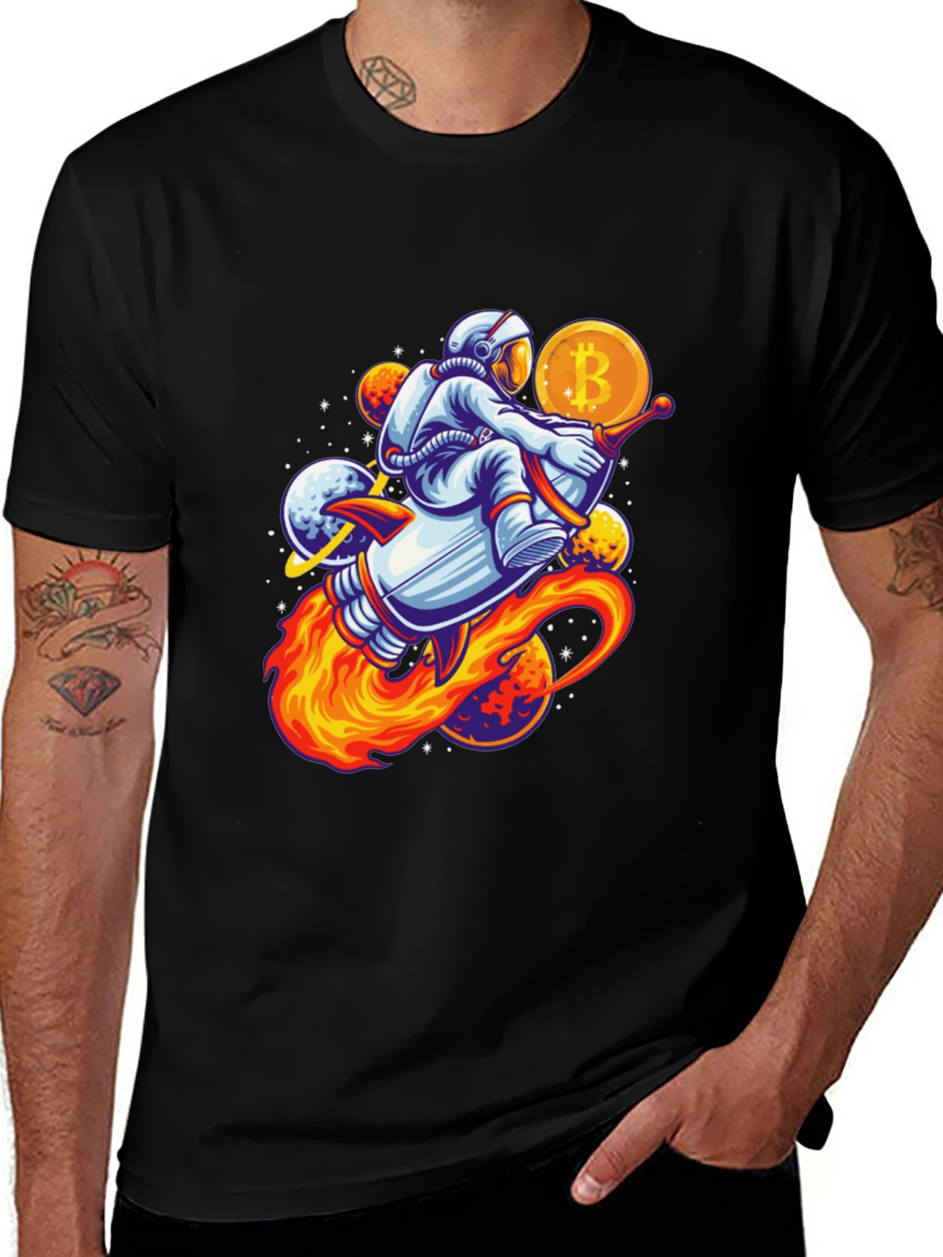 Variant 25 of Bitcoin Astronaut Black T-Shirt