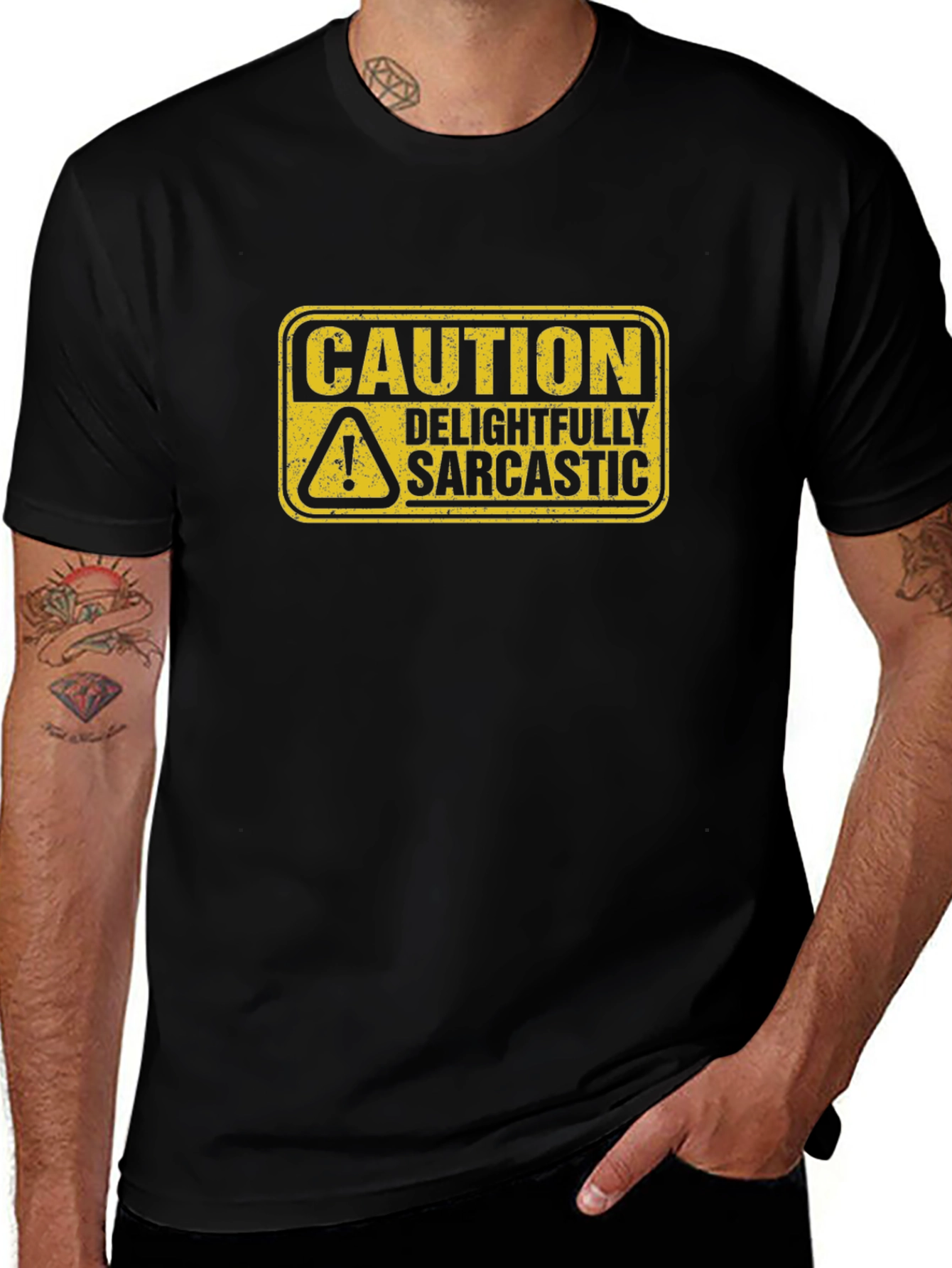 Variant 16 of Caution Delightfully Sarcastic Graphic Tee