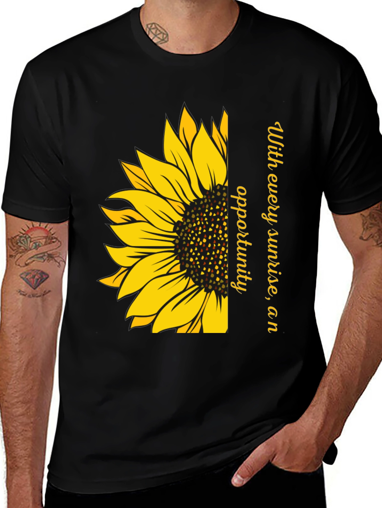 Variant 16 of Sunflower Opportunity Graphic Tee - Black