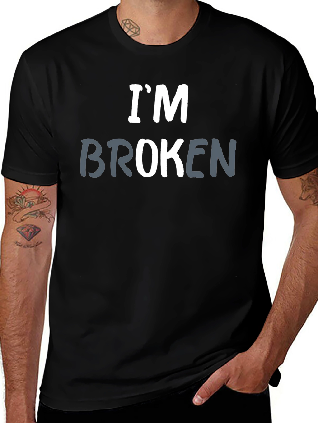 Variant 18 of I'm Broken Graphic T-Shirt - Men's Black Tee