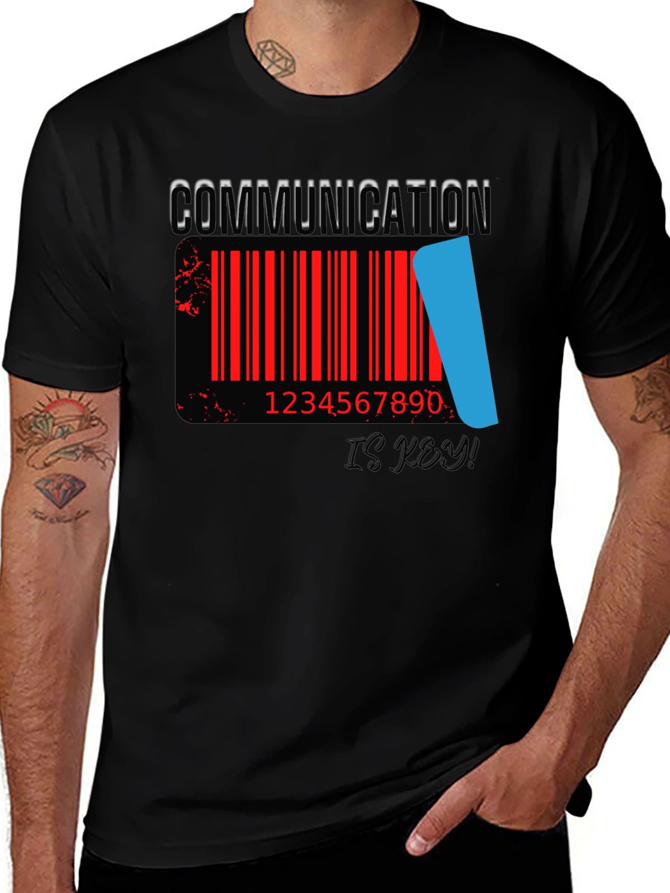 Variant 10 of Communication Barcode Graphic Men's T-Shirt