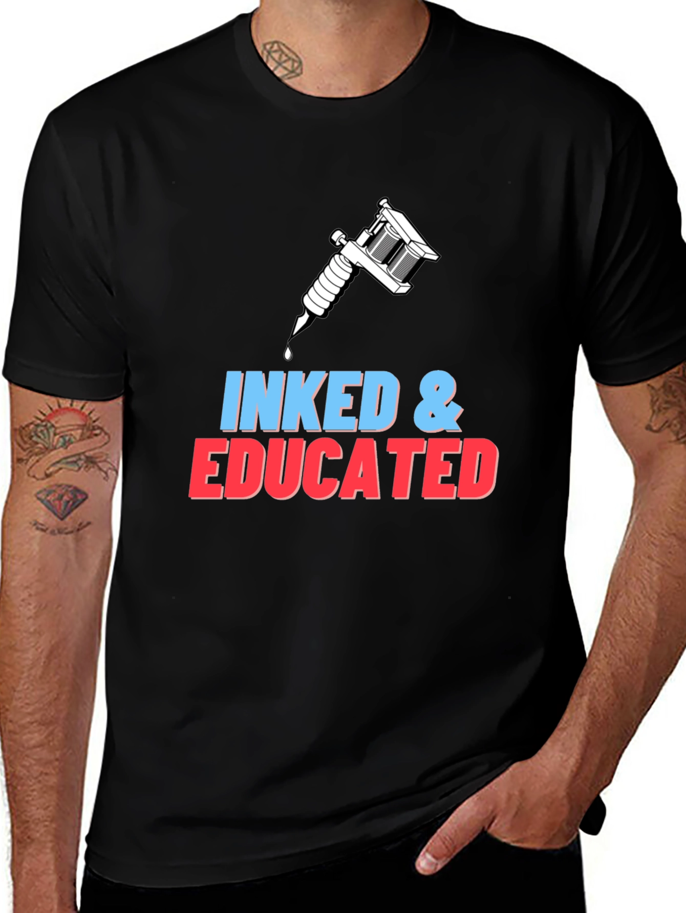 Inked & Educated Black T-Shirt - Tattoo Artist Apparel