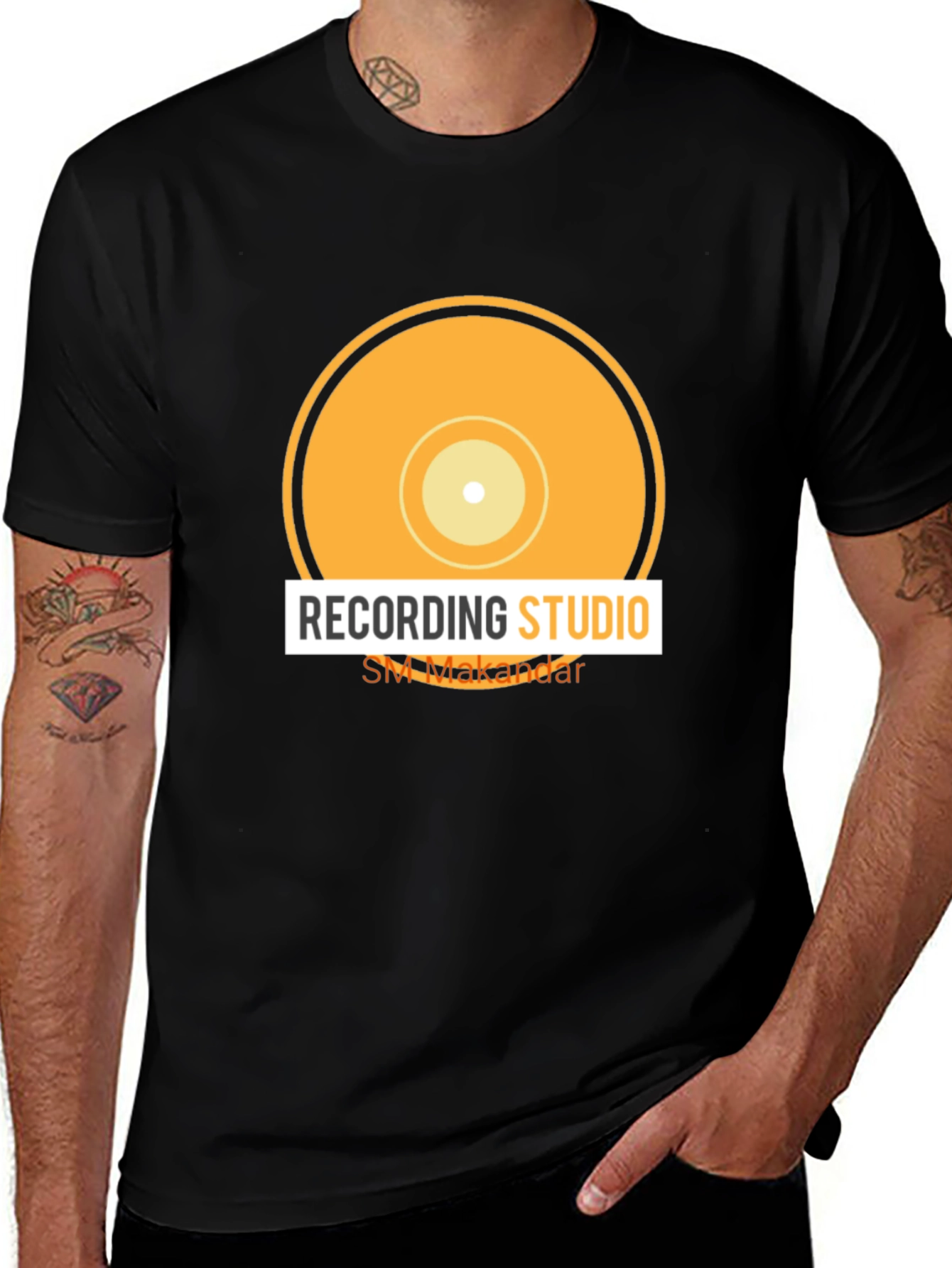 Variant 20 of Recording Studio Vinyl Graphic T-Shirt