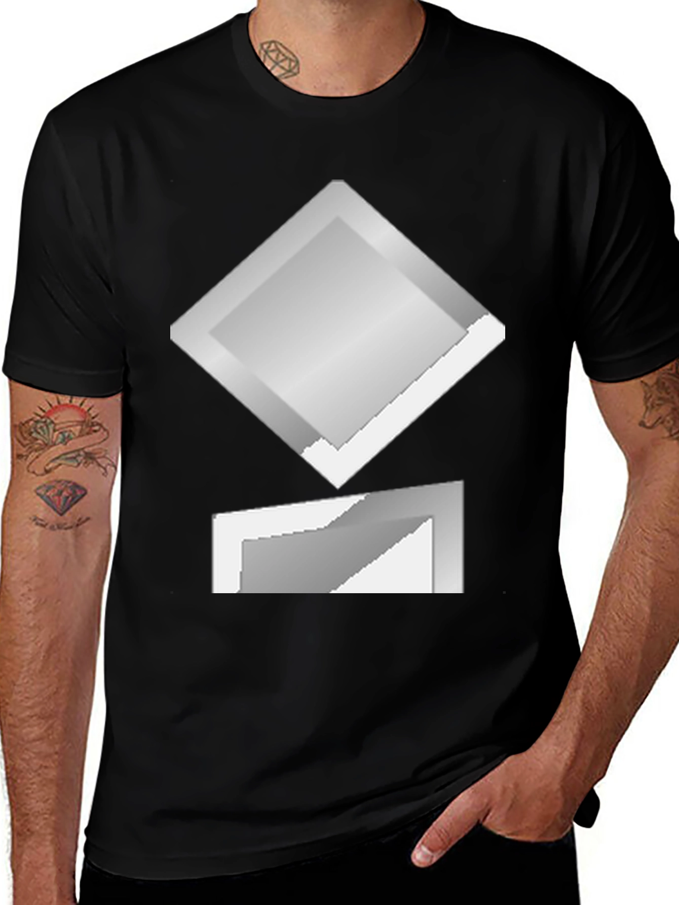 Variant 5 of Geometric Graphic Print Crew Neck T-Shirt