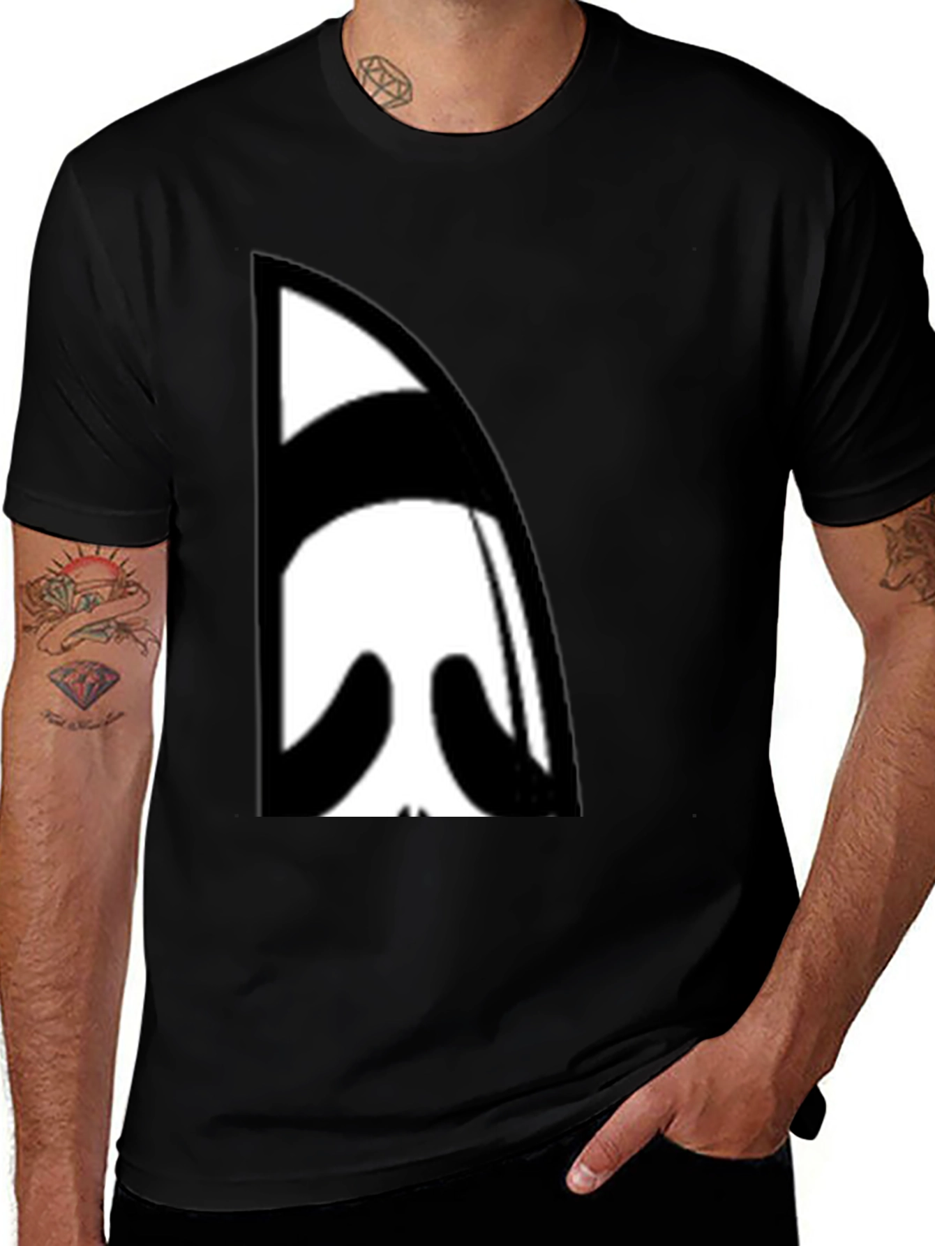 Variant 29 of Abstract Face Graphic Black T-Shirt
