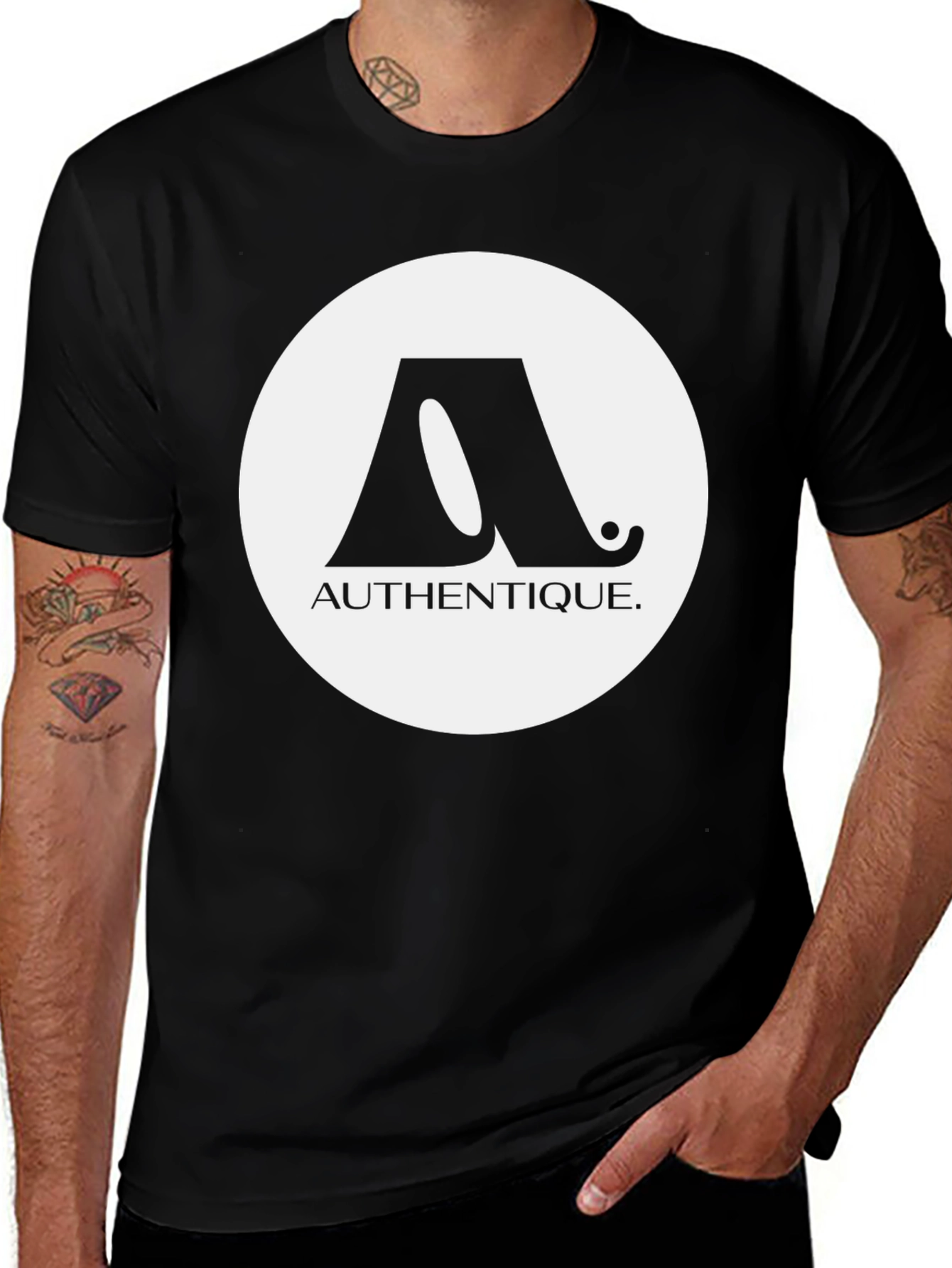 Variant 25 of Authentique Graphic Tee - Stylish Black T-Shirt