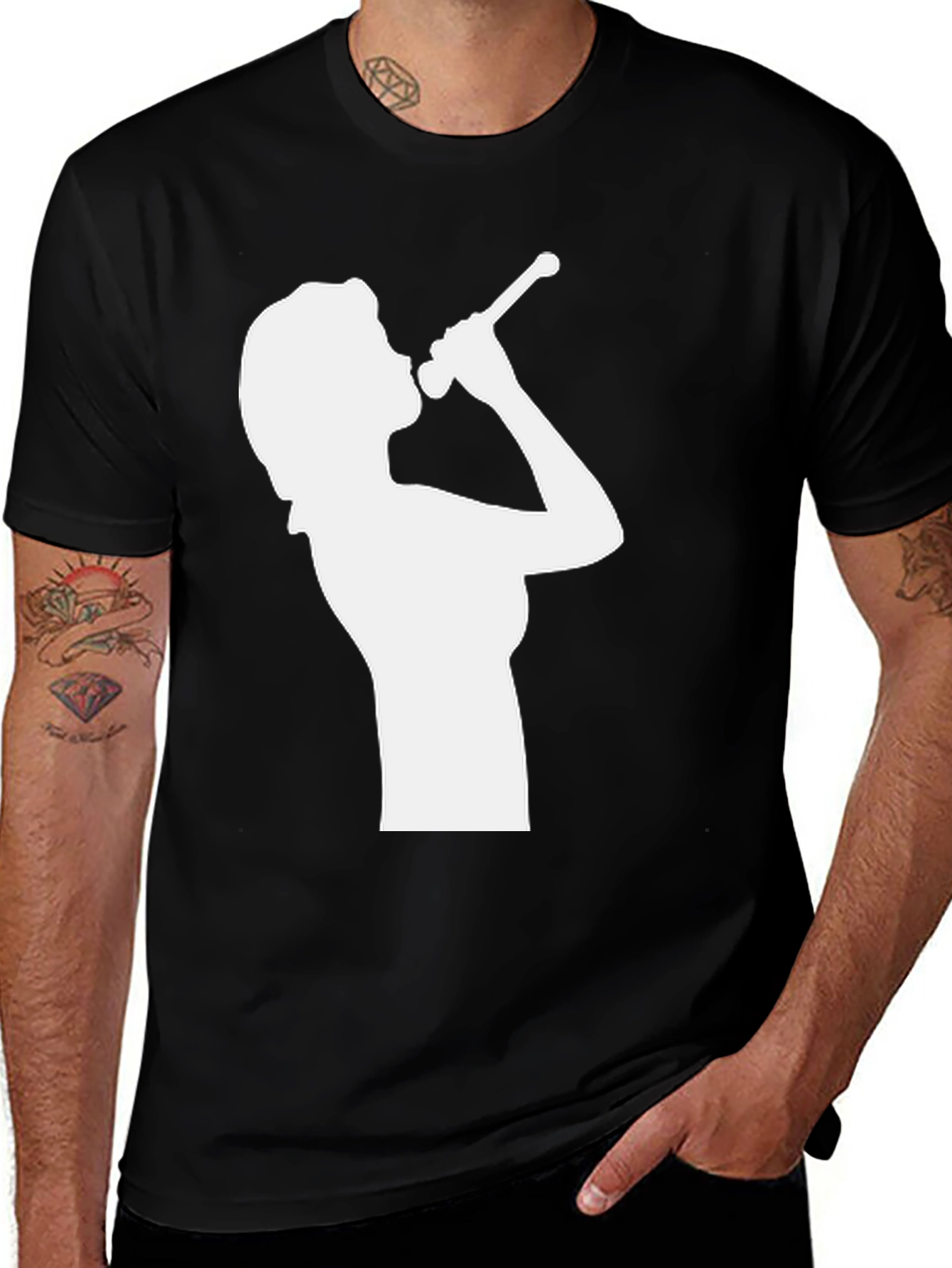 Variant 12 of Silhouette Singer Graphic T-Shirt