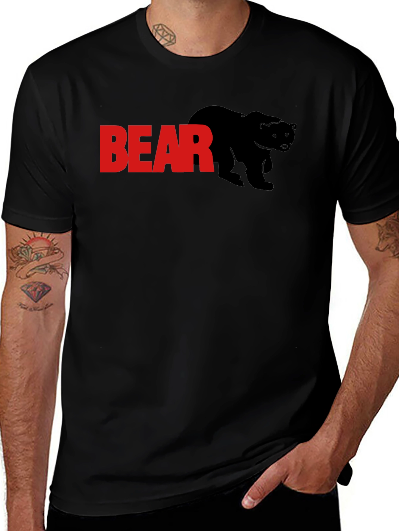 Variant 6 of Men's Black Bear Graphic T-Shirt