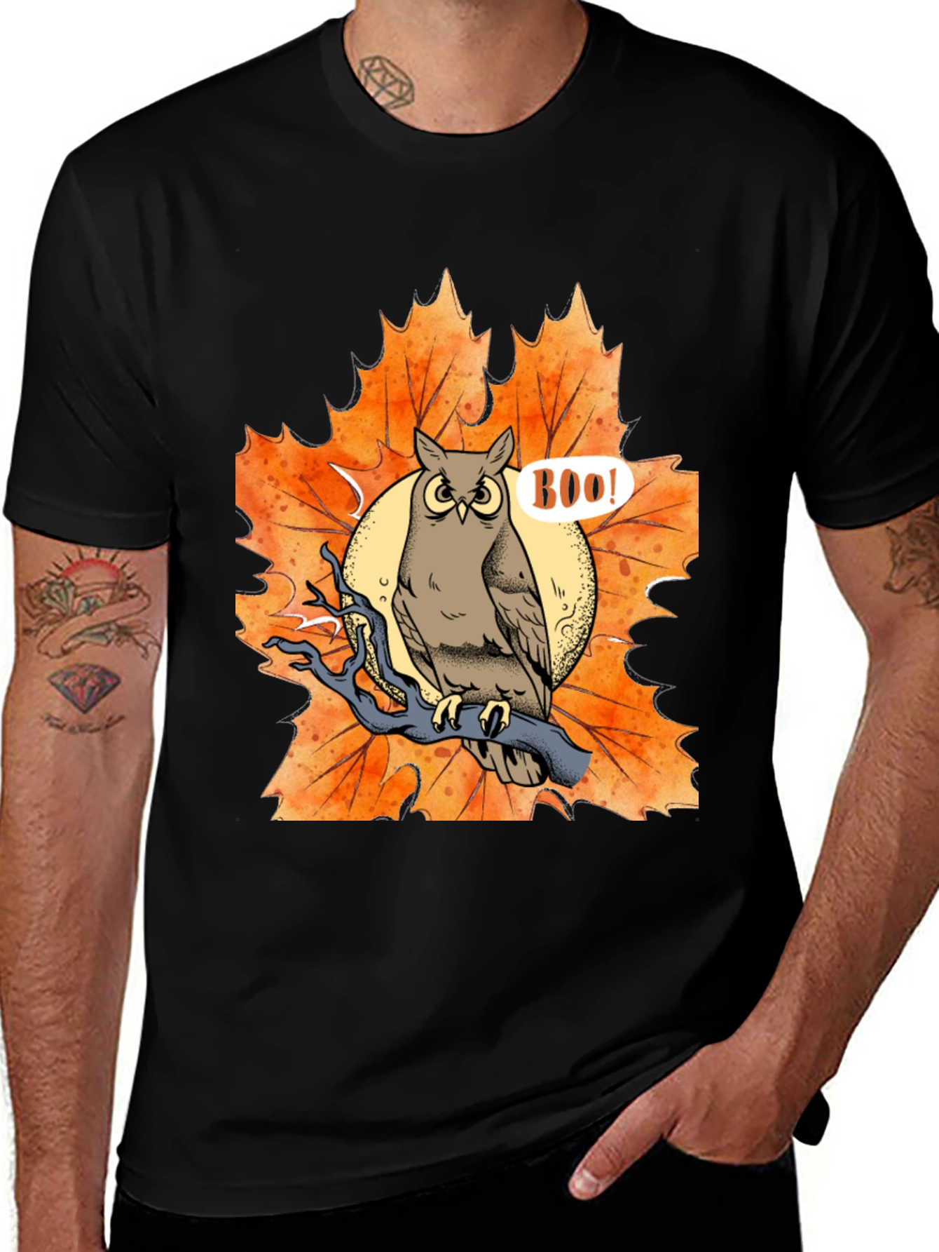 Halloween Owl Boo! Graphic Tee