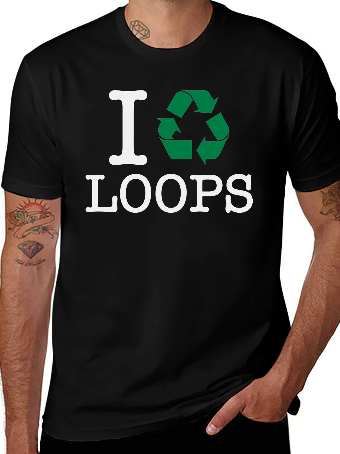 Variant 27 of I Recycle Loops T-Shirt - Eco Friendly Fashion