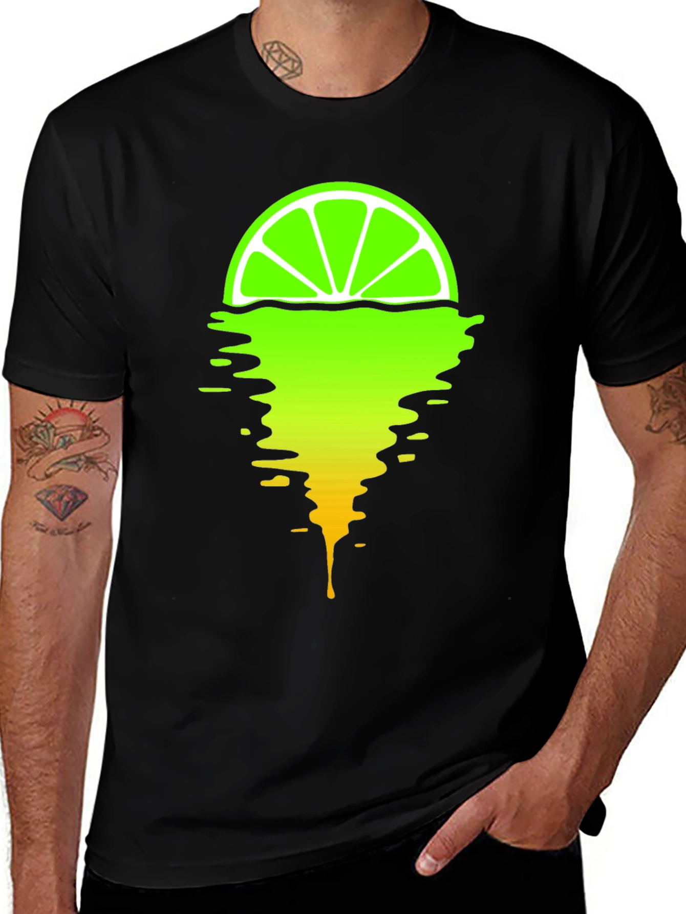 Variant 27 of Melting Lime Graphic T-Shirt - Stylish Men's Tee