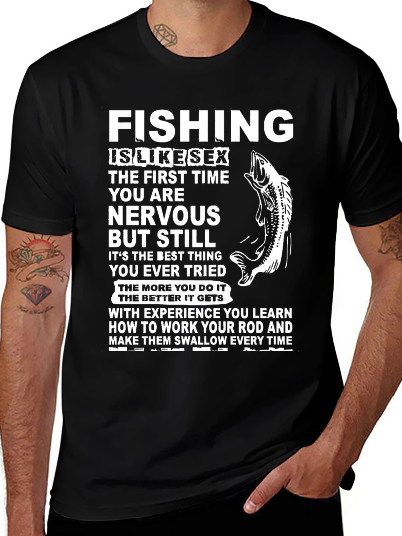 Variant 23 of Fishing is Like Sex Graphic T-Shirt