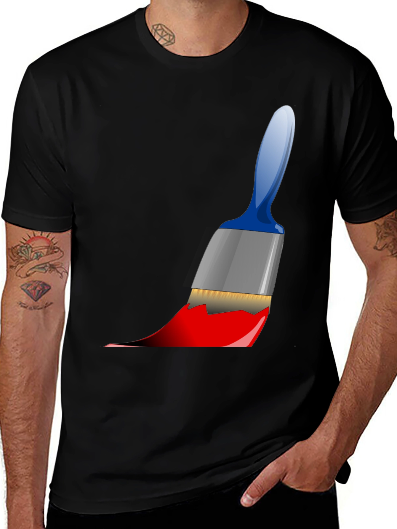 Variant 20 of Painter T-Shirt - Brush with Red Paint