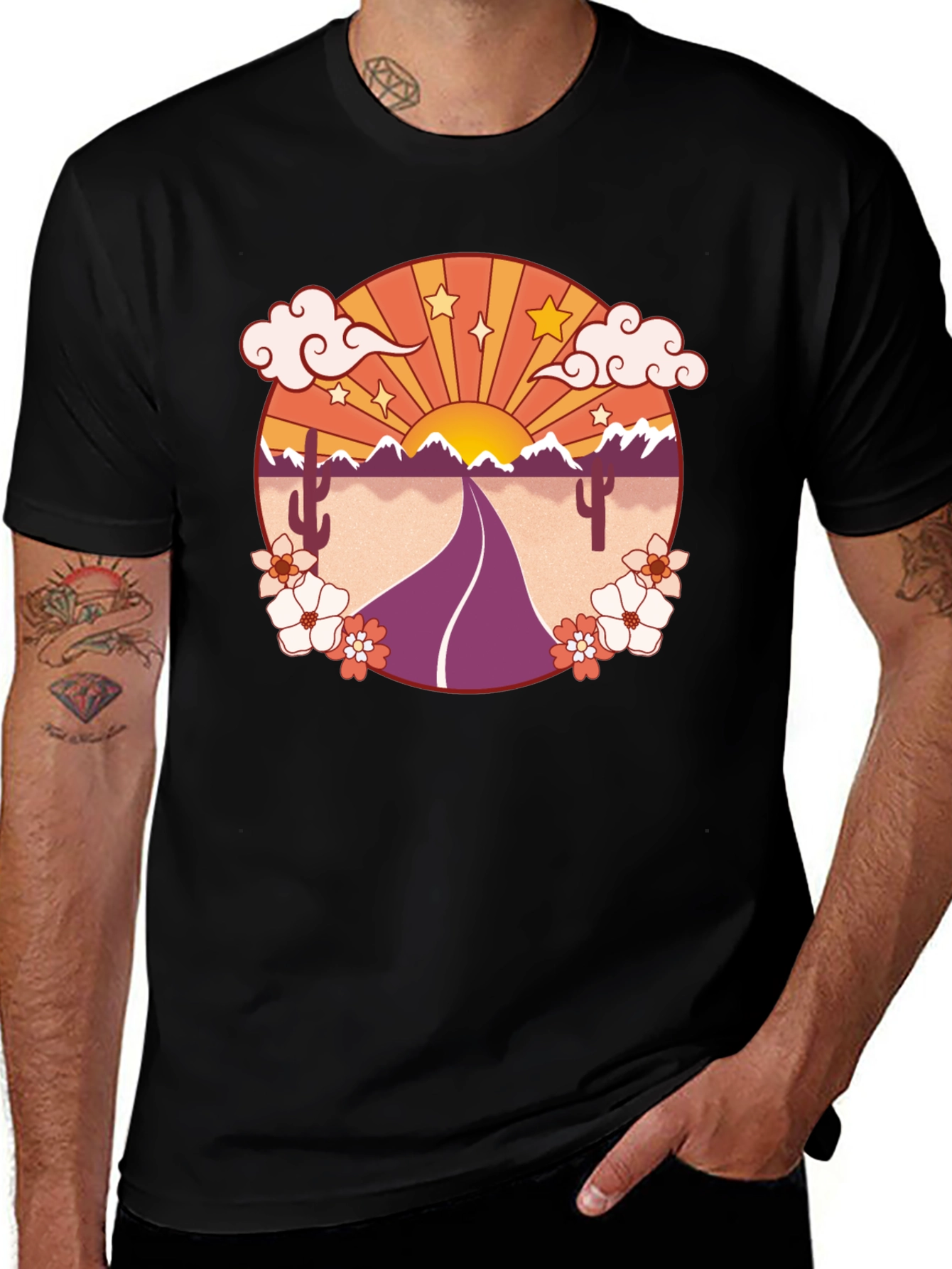 Variant 6 of Retro Desert Road Trip Graphic Tee
