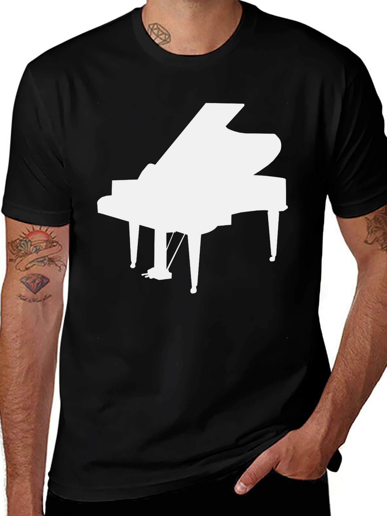 Variant 6 of Grand Piano Graphic Tee - Musician's Style