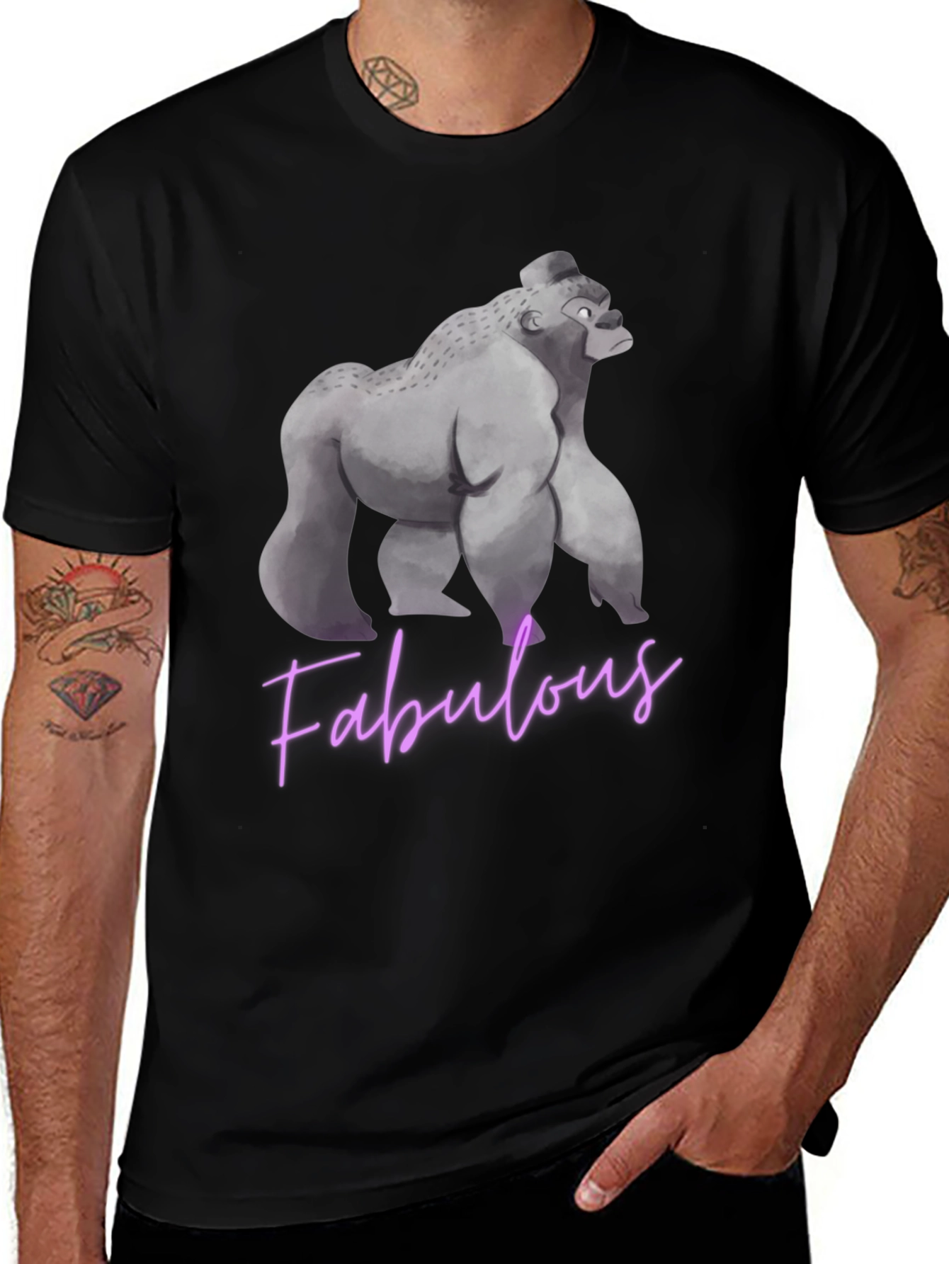 Variant 9 of Fabulous Gorilla Graphic T-Shirt - Black