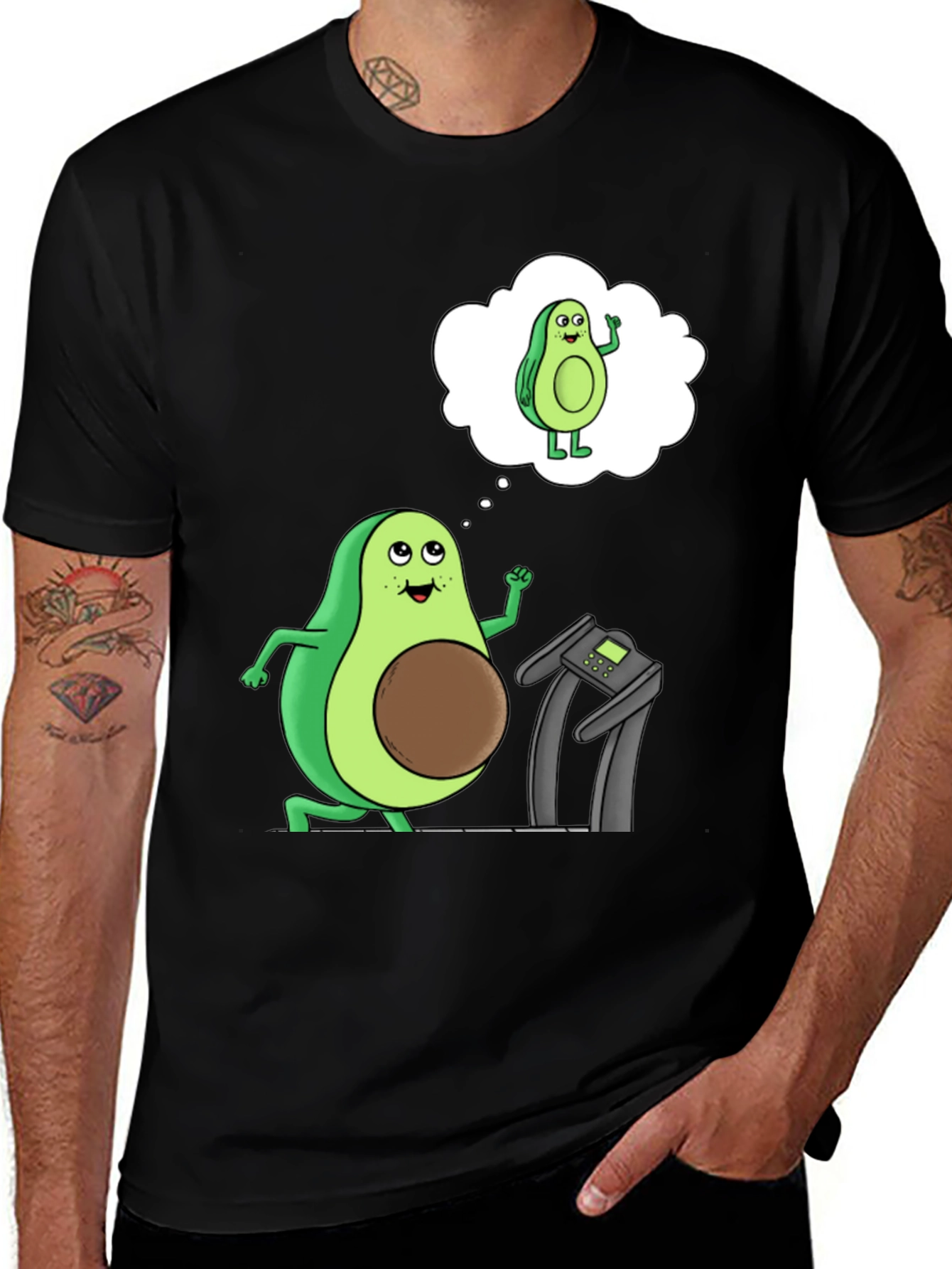 Black Avocado Gym Humor T-Shirt main image