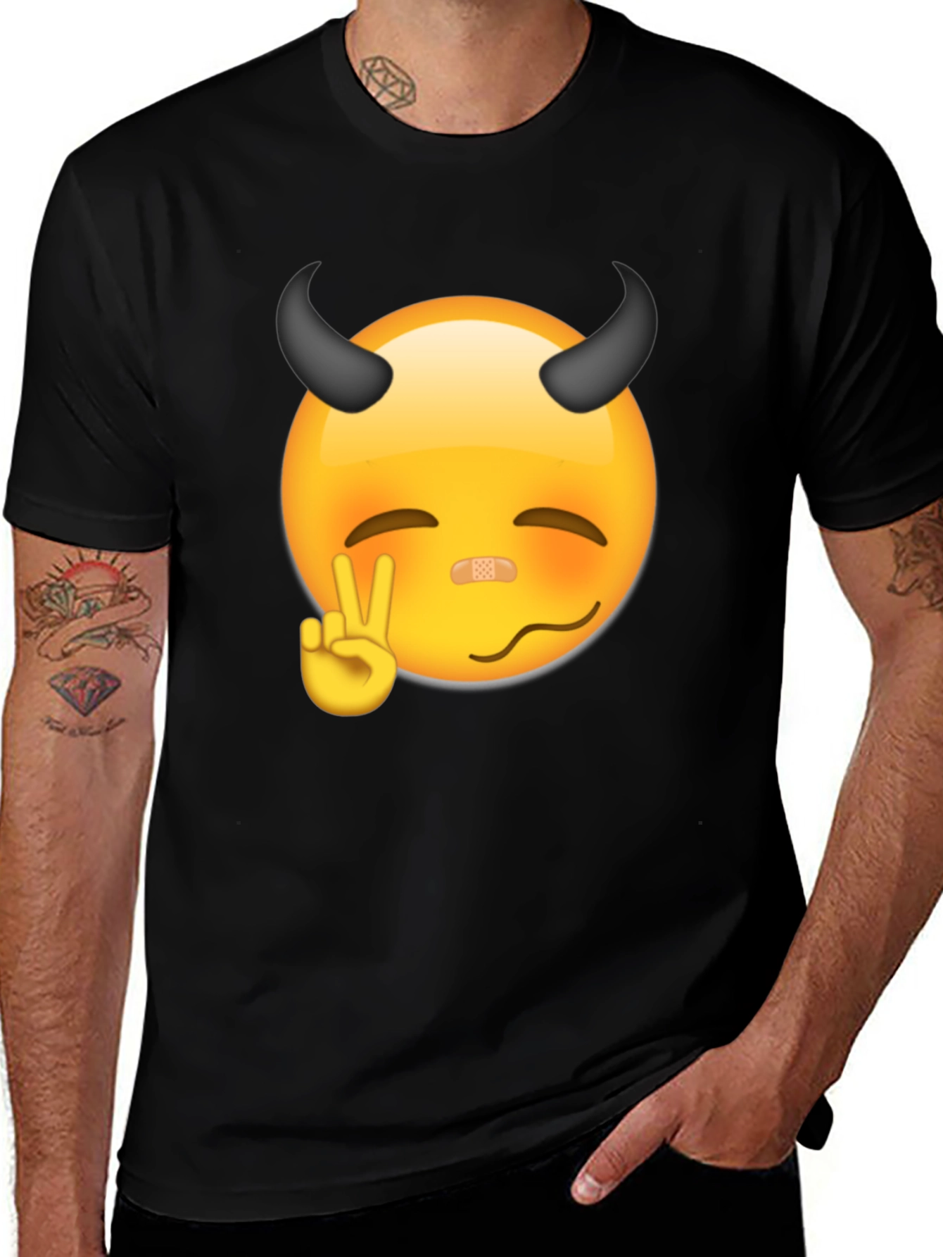 Variant 23 of Devil Emoji Graphic Print T-Shirt