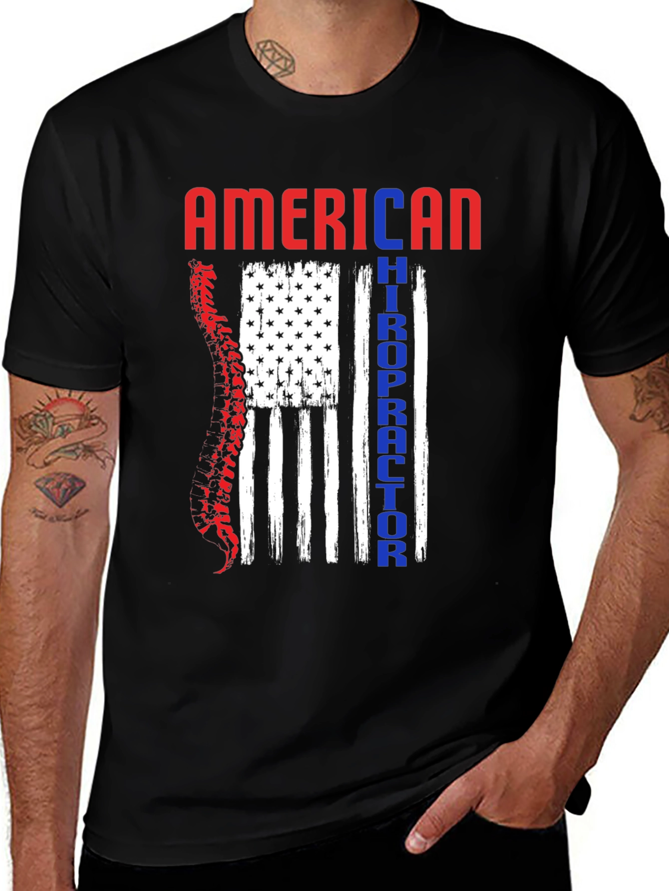 Variant 24 of American Chiropractor Flag T-Shirt