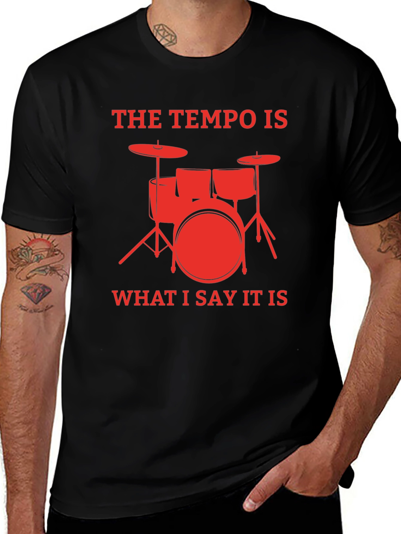 Variant 21 of Drummer Tempo T-Shirt - Funny Band Tee
