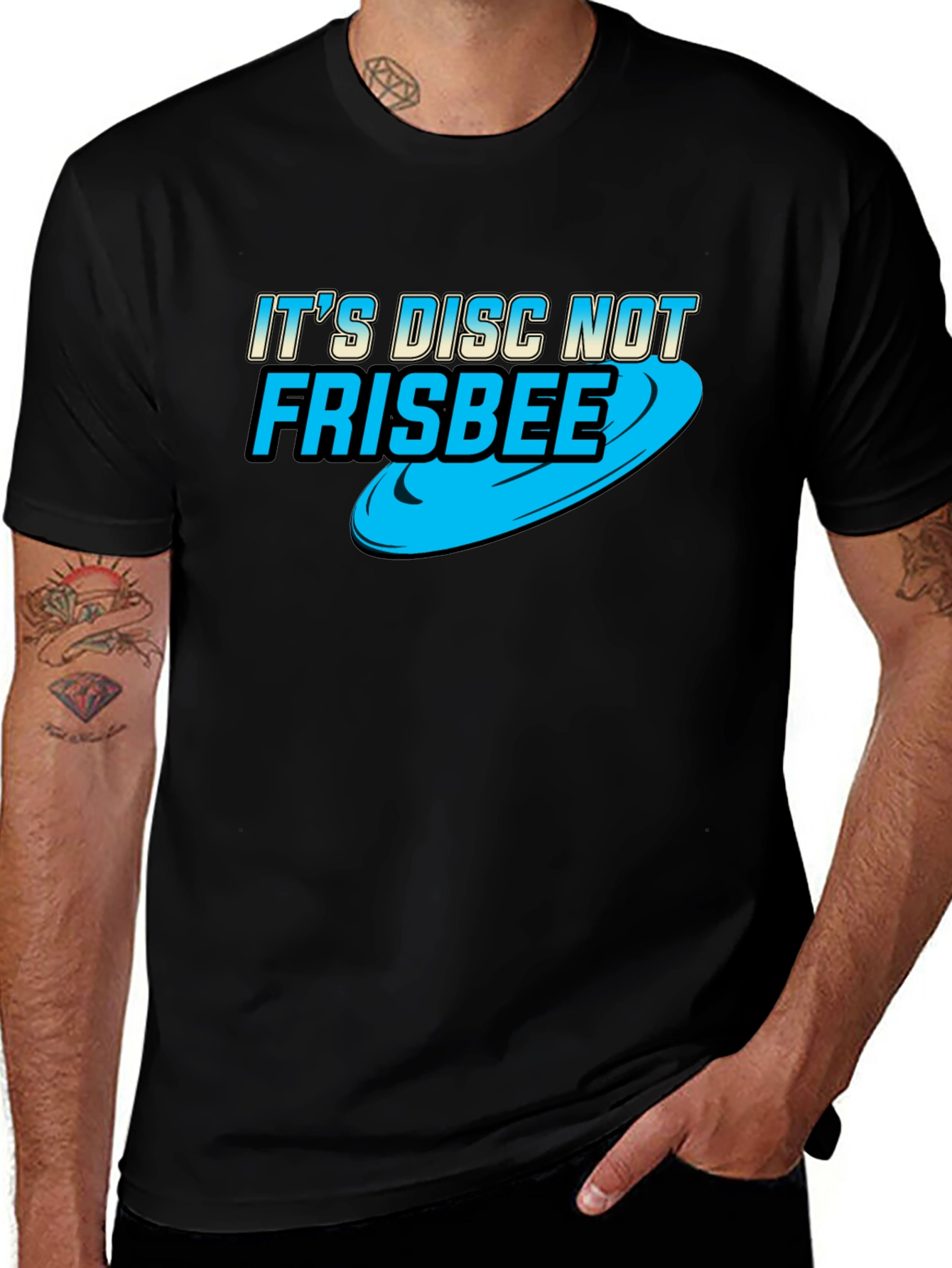 Variant 24 of It's Disc Not Frisbee - Black Cotton Tee