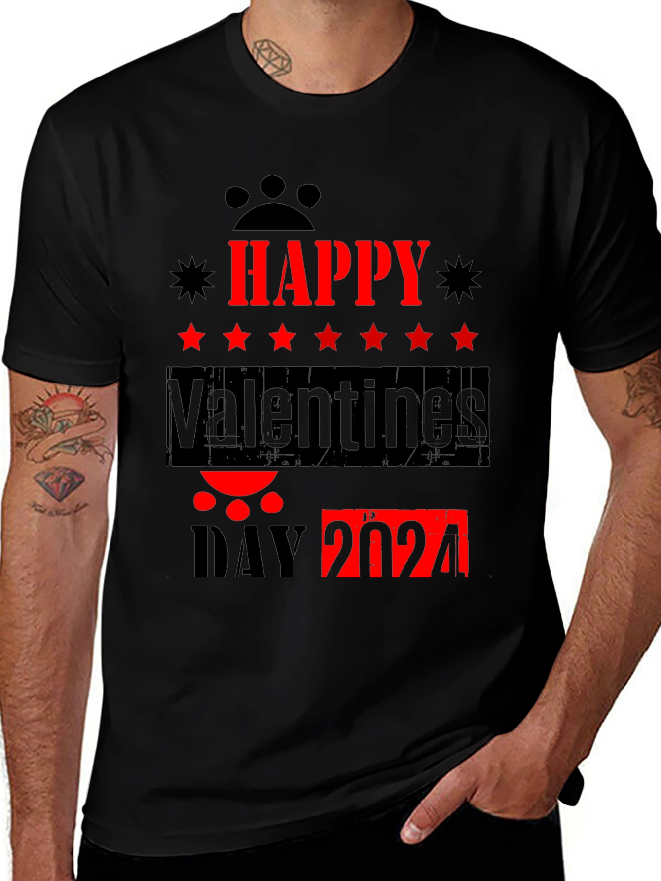 Happy Valentines Day 2024 Black T-Shirt