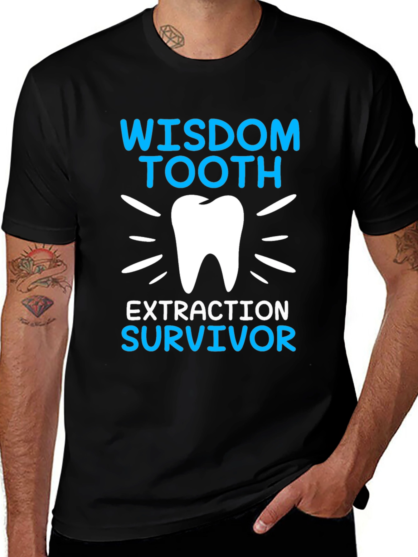 Wisdom Tooth Extraction Survivor Black T-Shirt