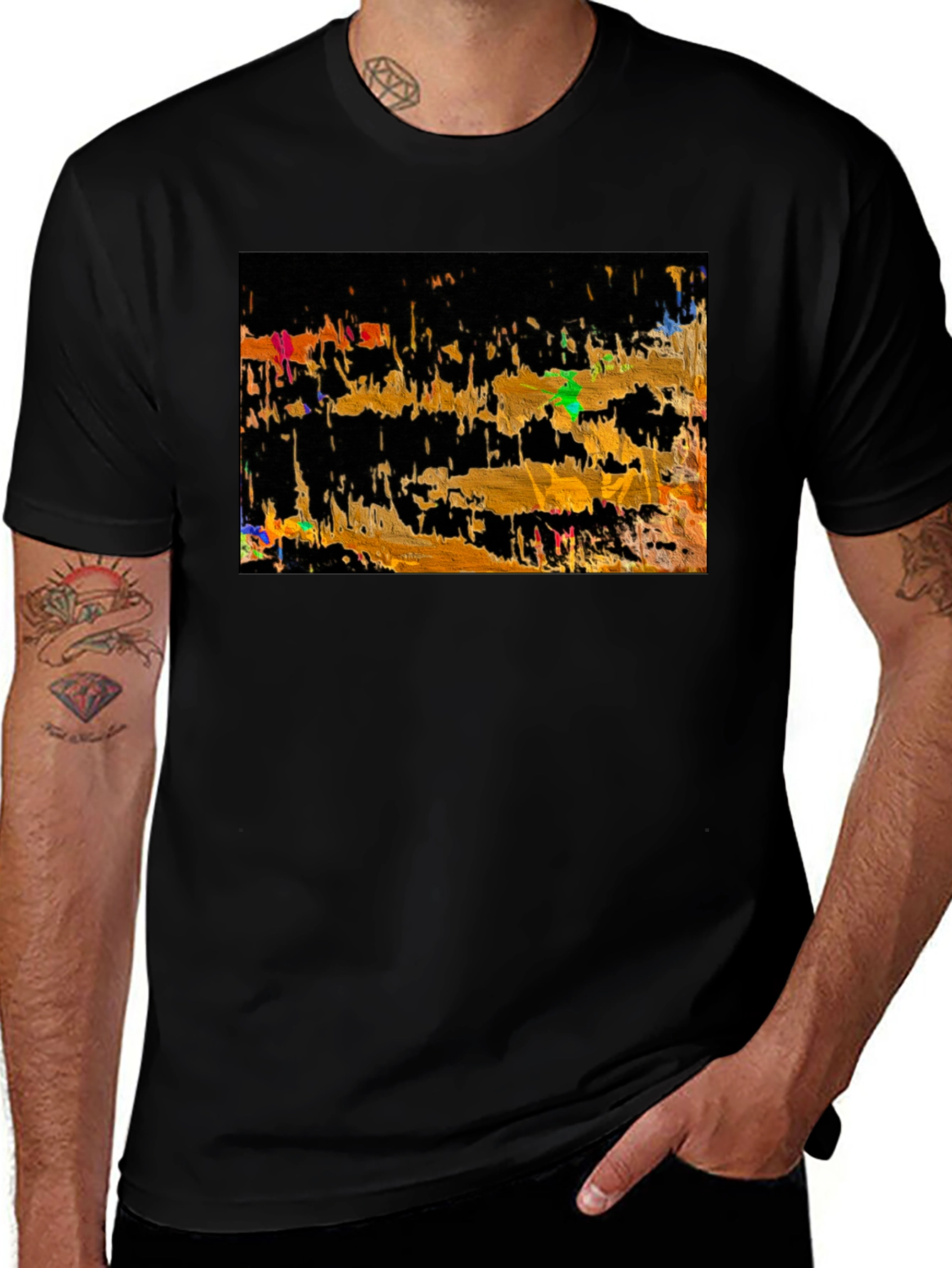 Variant 15 of Abstract Art Black Tee - Unique Graphic Print