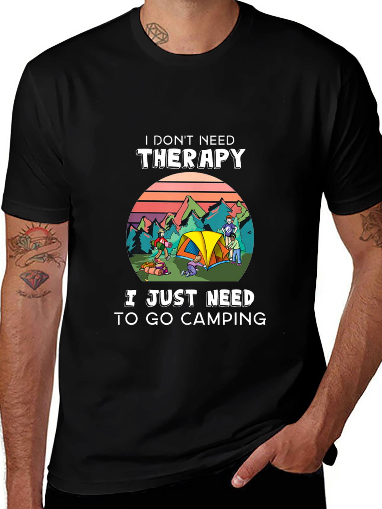 Variant 9 of Camping Therapy T-Shirt - Nature Lover Tee