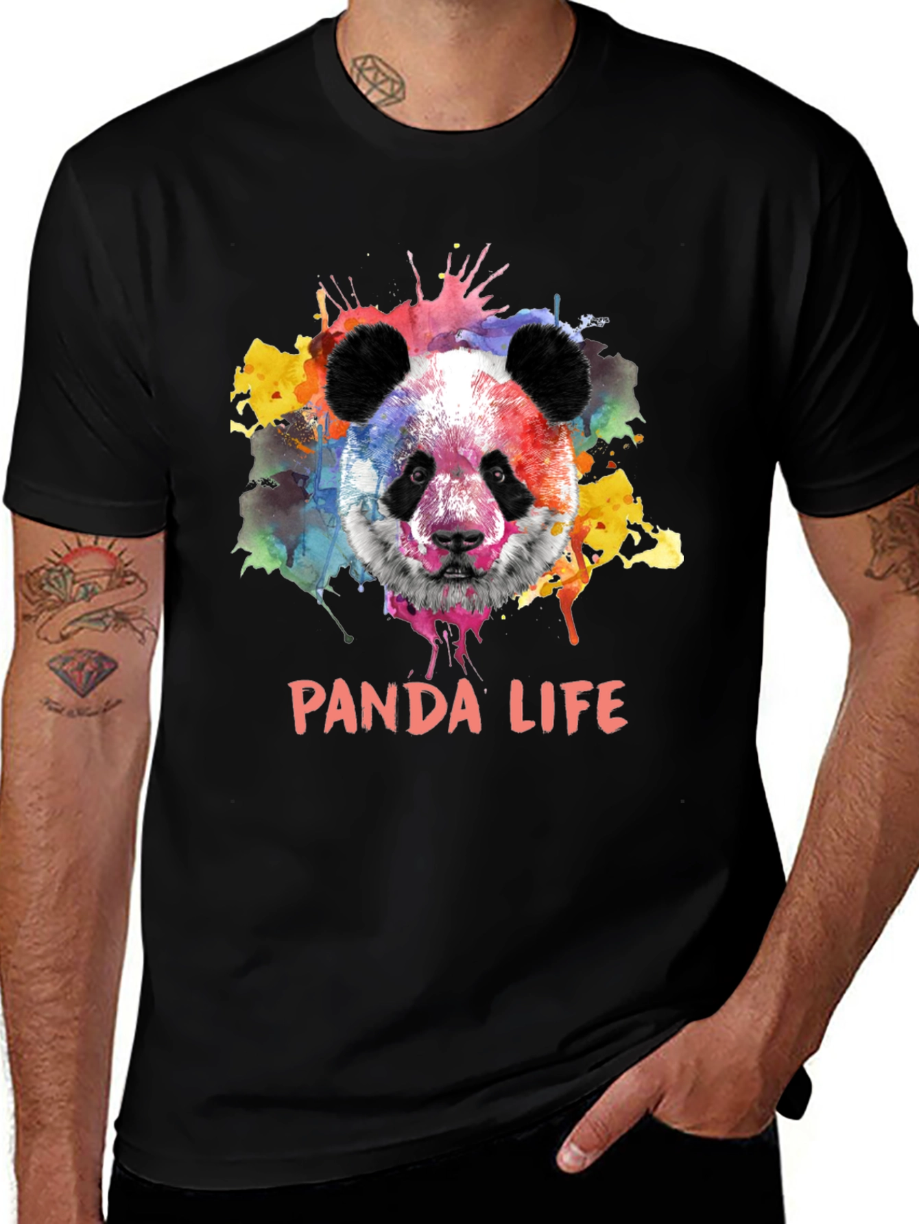 Variant 23 of Panda Life Graphic Tee - Colorful Panda Design