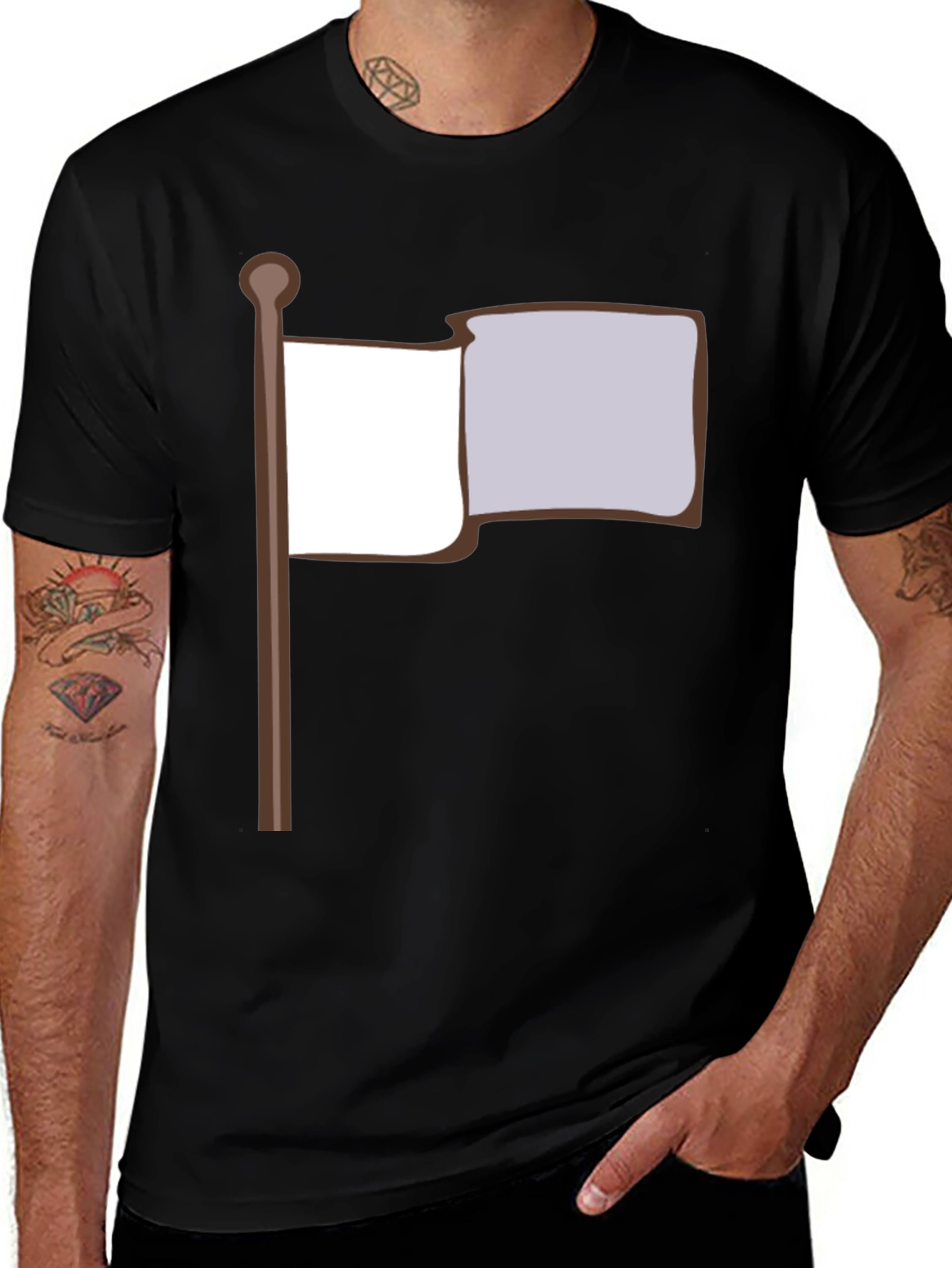 Variant 10 of Humorous Cartoon Flag Graphic Tee